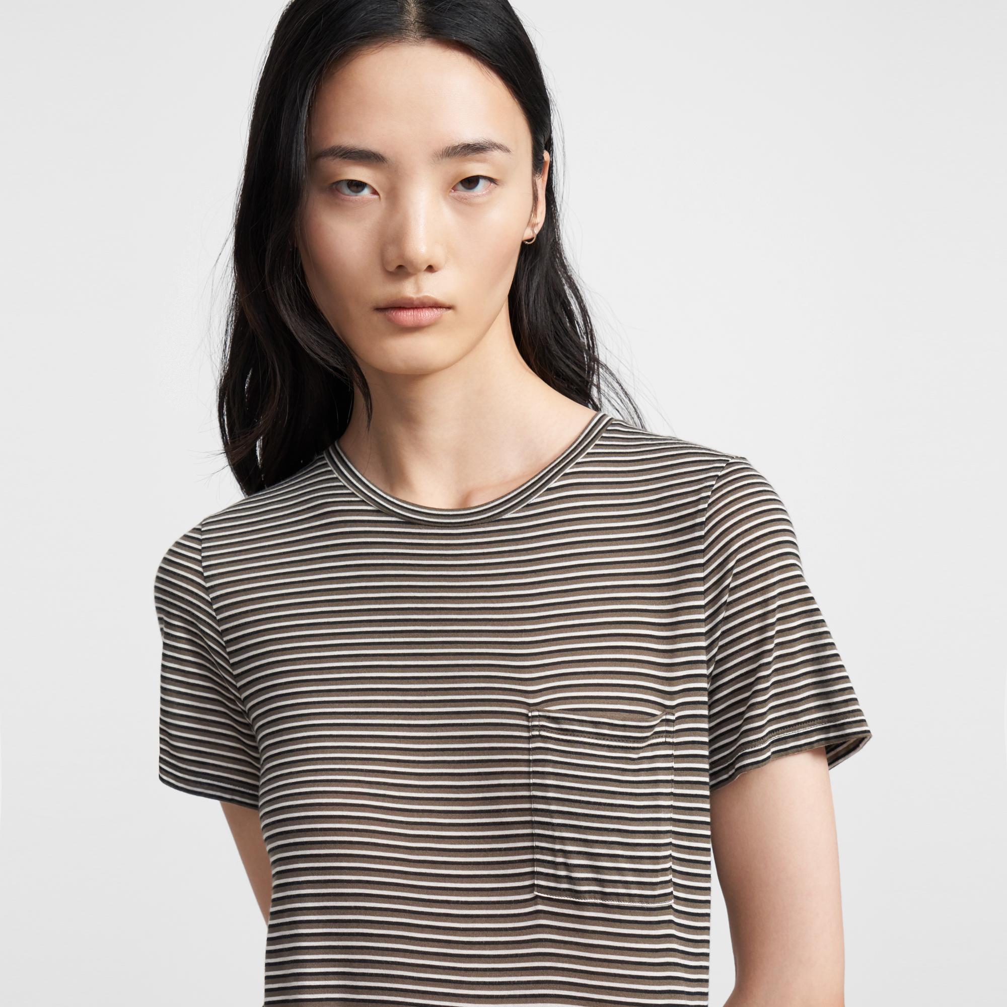 Easy Pocket Tee in Striped Jersey