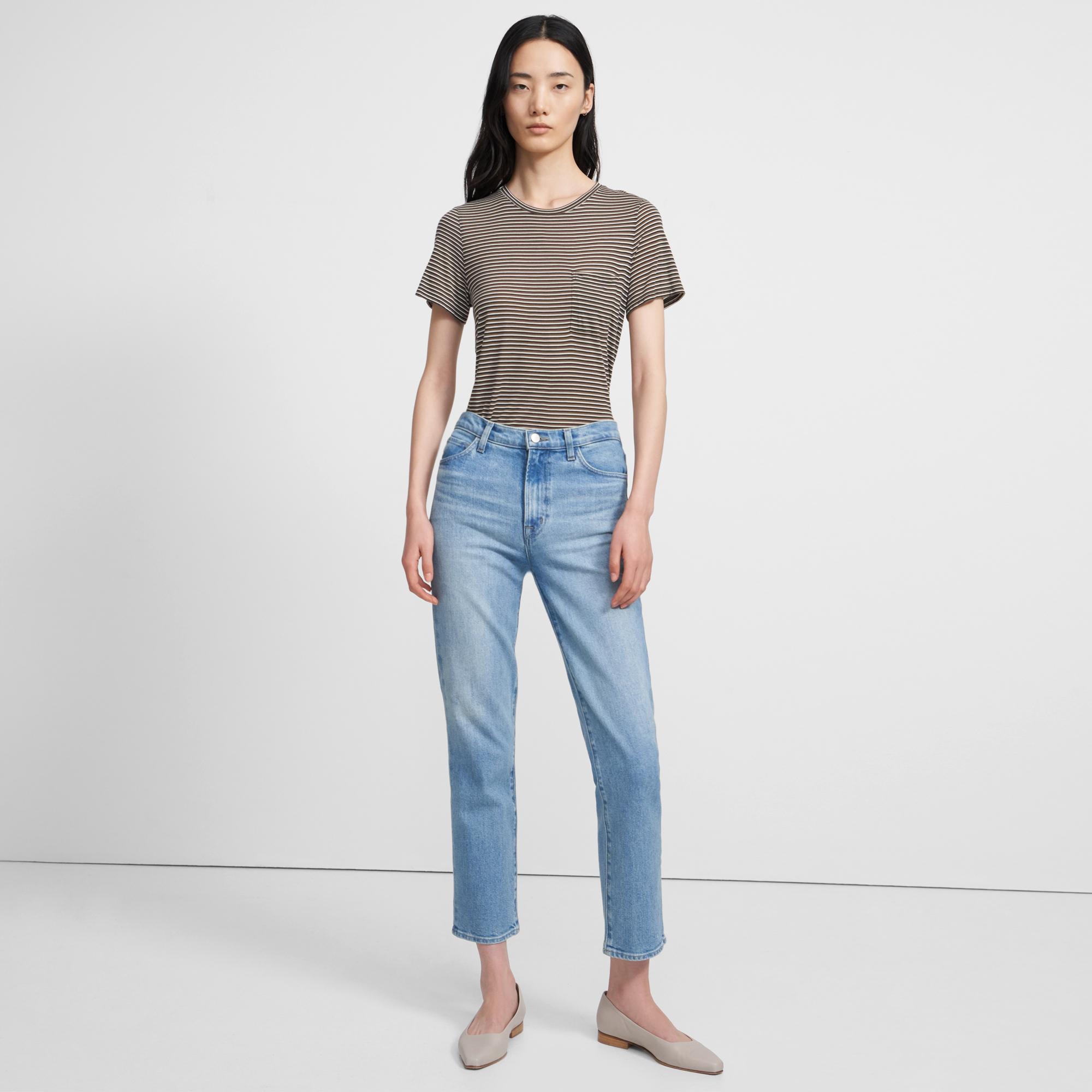 Easy Pocket Tee in Striped Jersey