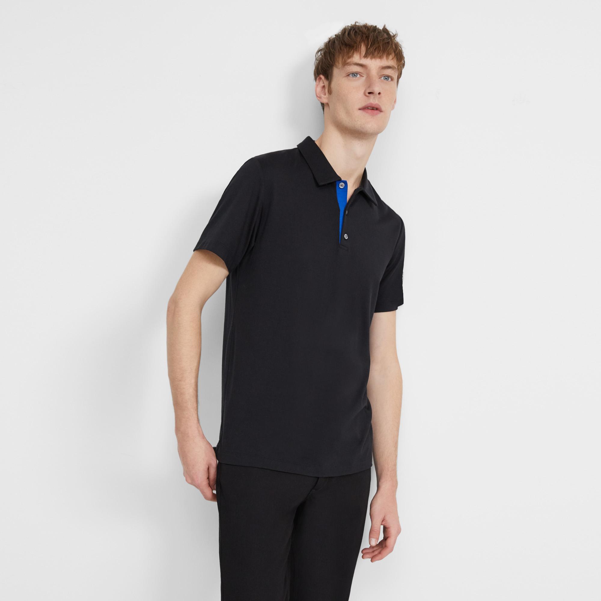 Polo Shirt in Silk-Cotton