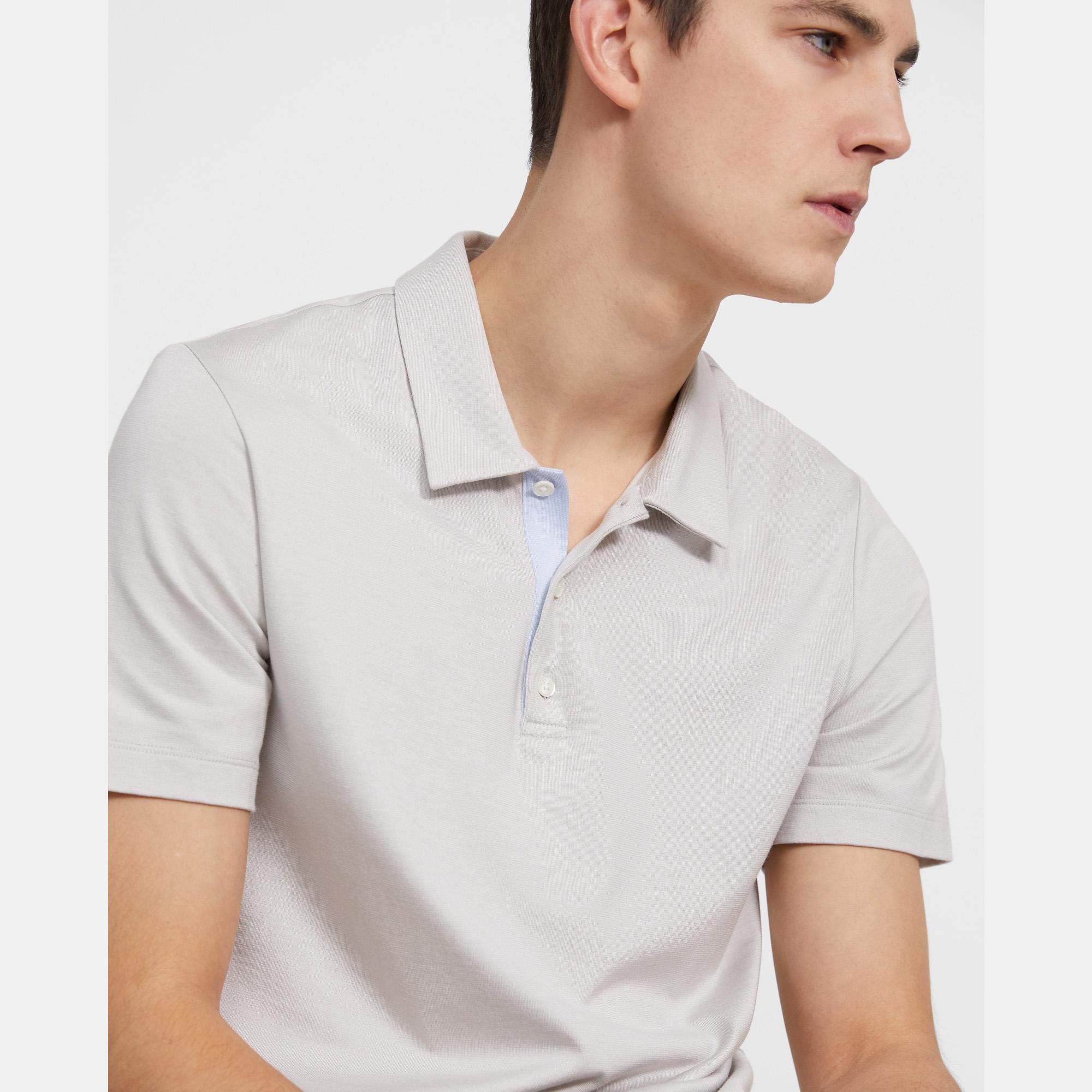 Polo Shirt in Silk-Cotton