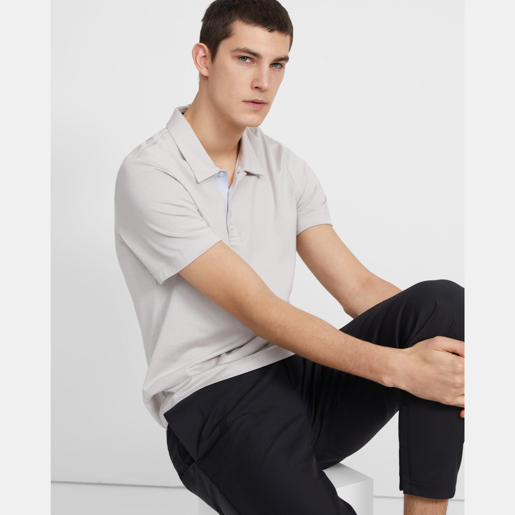 Polo Shirt in Silk-Cotton
