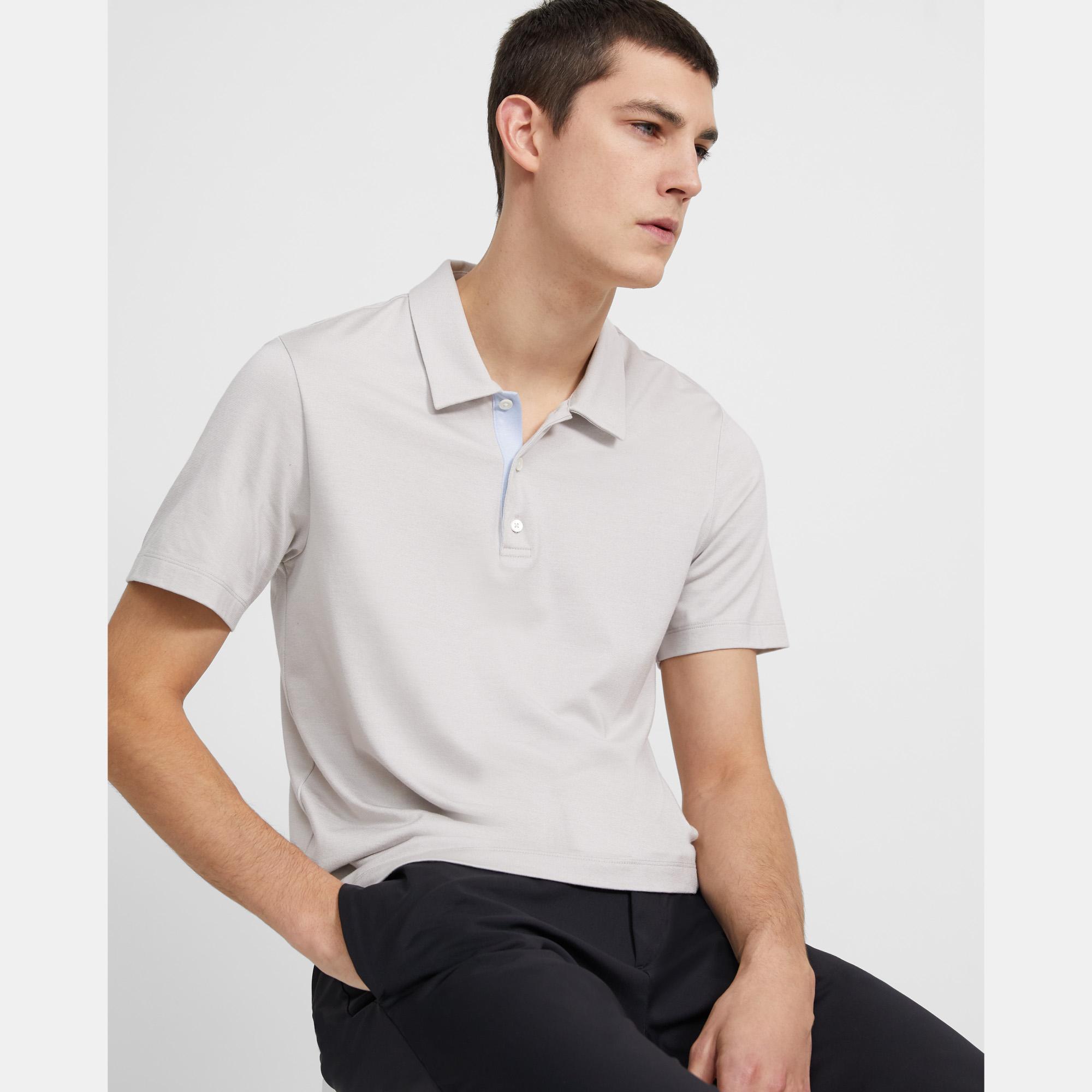 Polo Shirt in Silk-Cotton