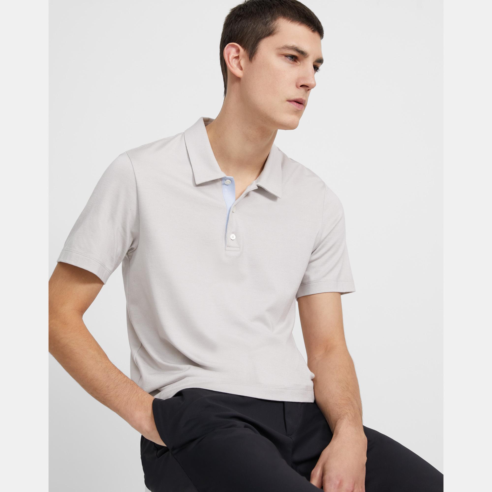 Theory Official Site | Polo Shirt in Silk-Cotton