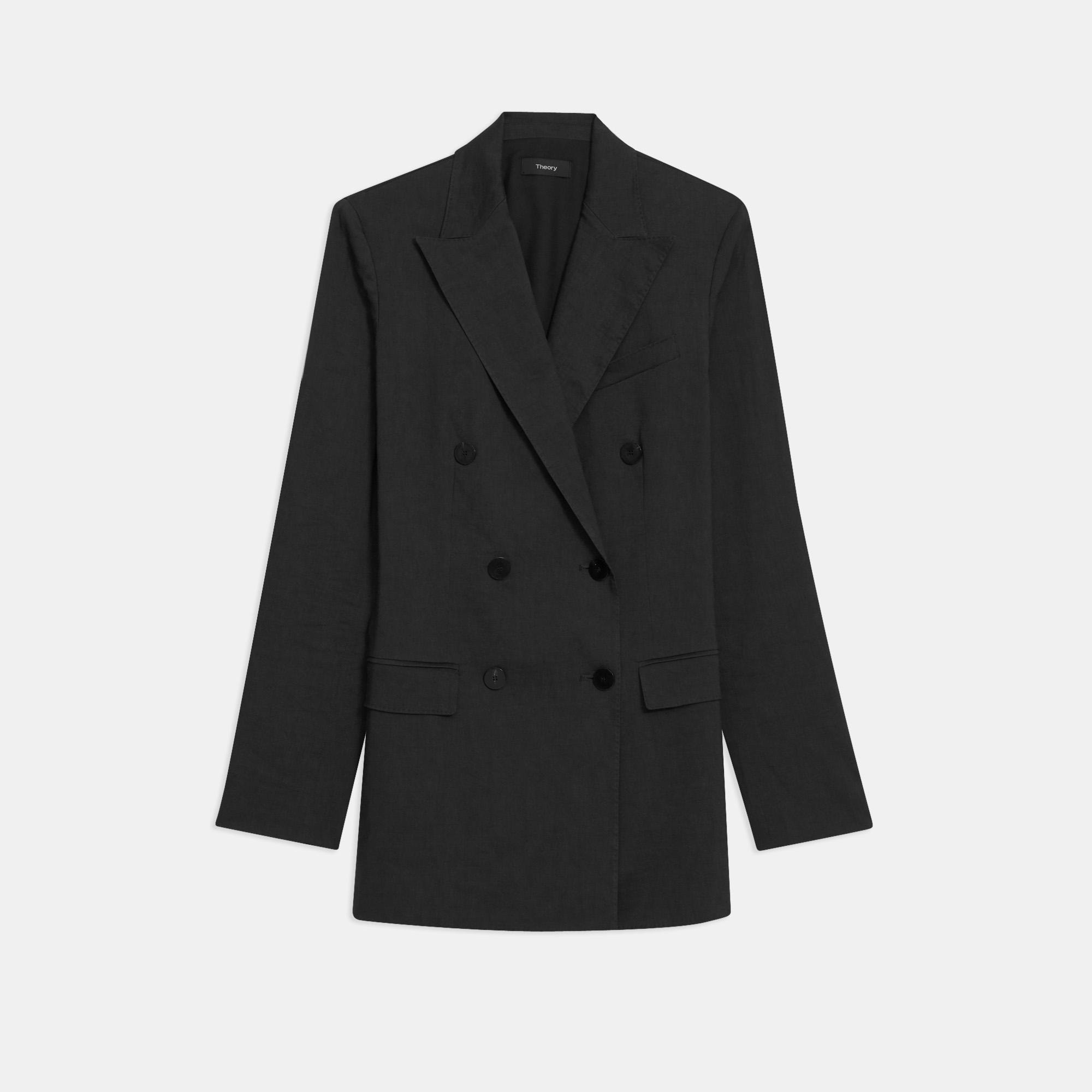 Scripted double breasted blazer deals