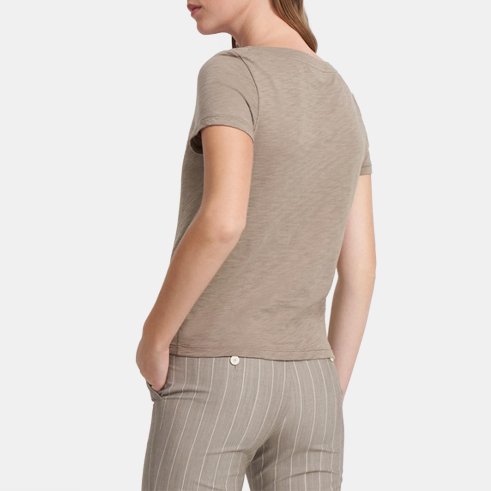 Open Neck Tee in Organic Cotton