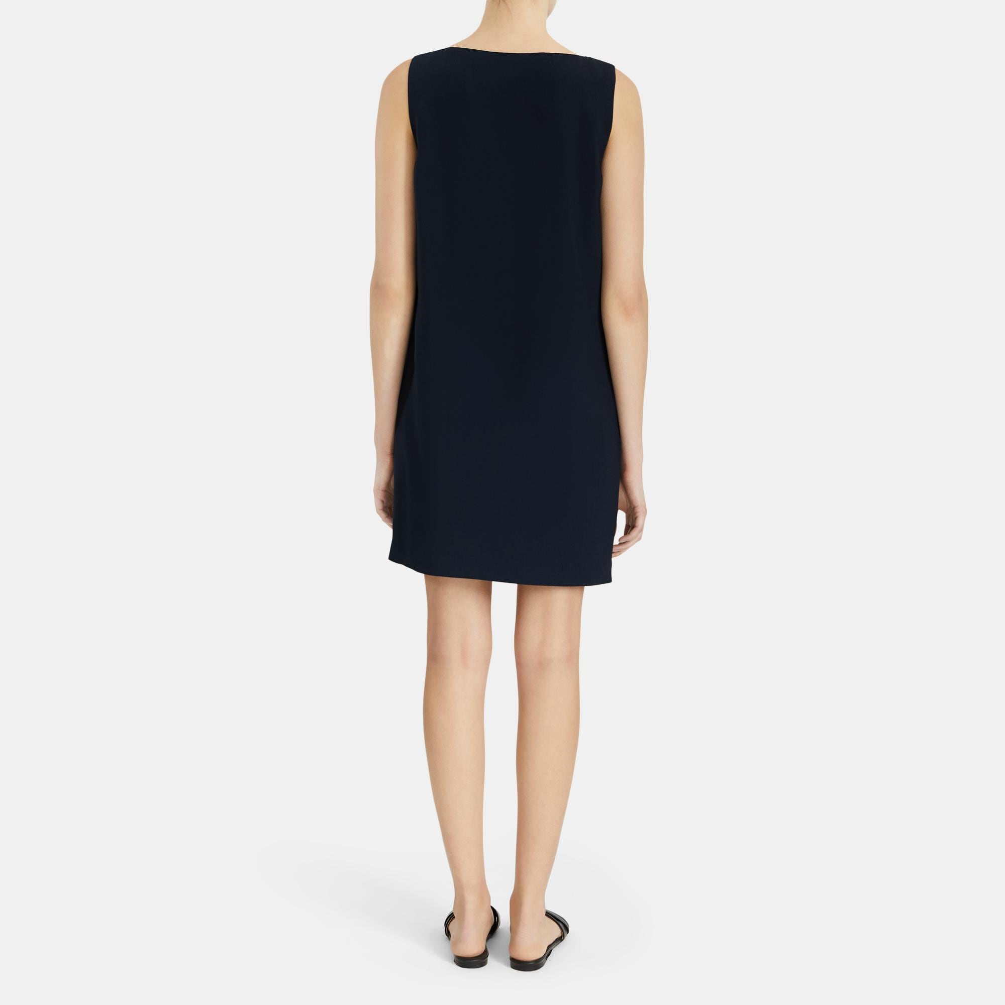 V Neck Shift Dress in Rosina Crepe