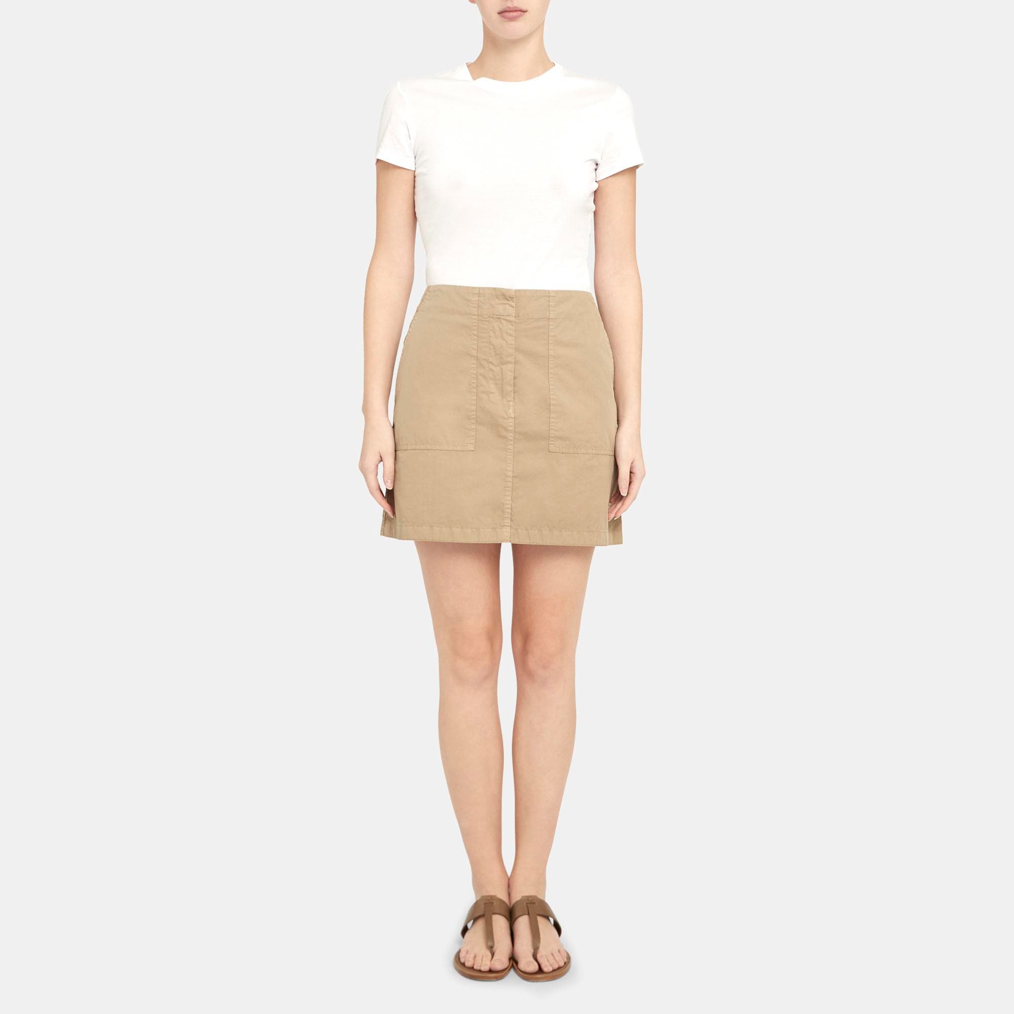 Utility Skirt in Garment Dyed Chino