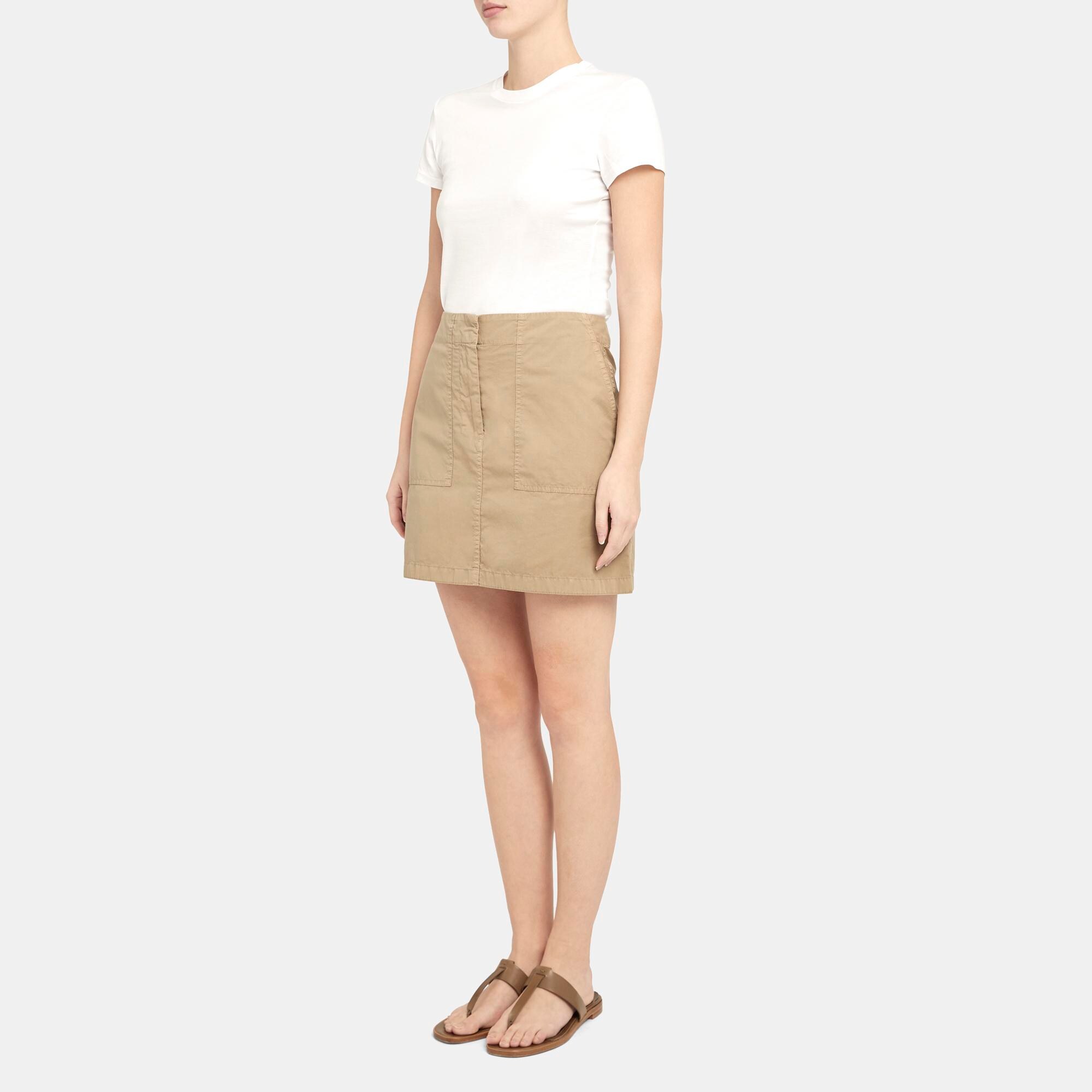 Utility Skirt in Garment Dyed Chino