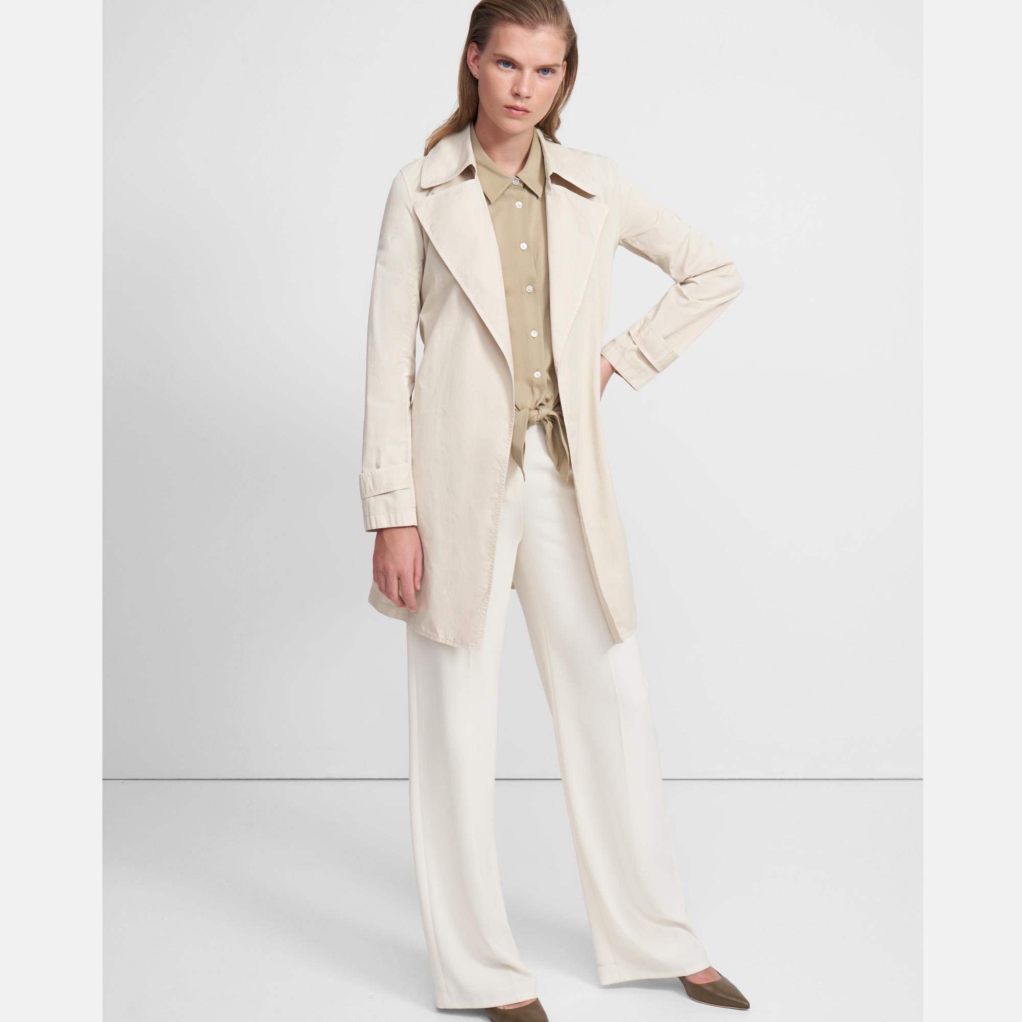 Garment Dyed Chino Oaklane Short Trench Coat | Theory