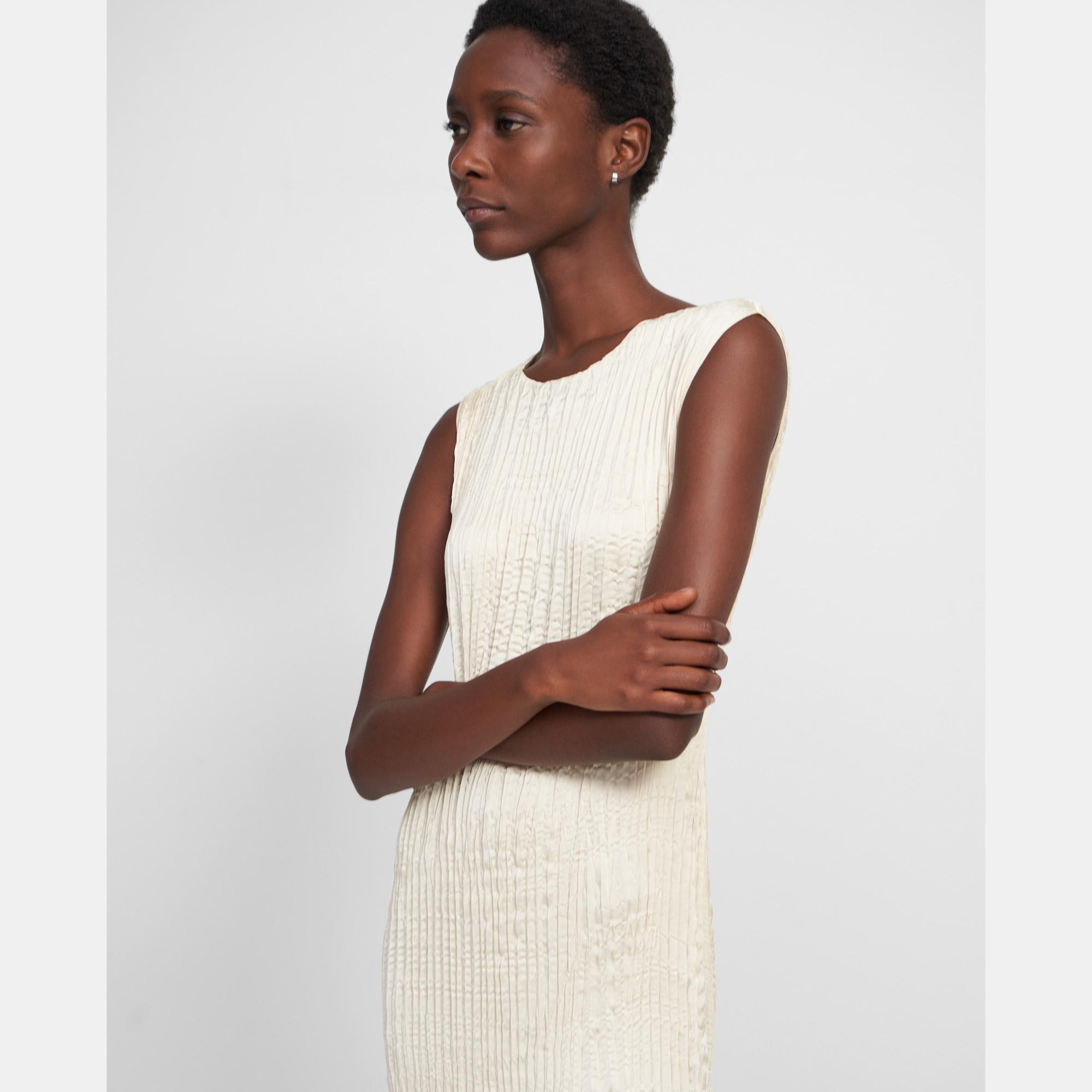 Crinkle Dress in Satin
