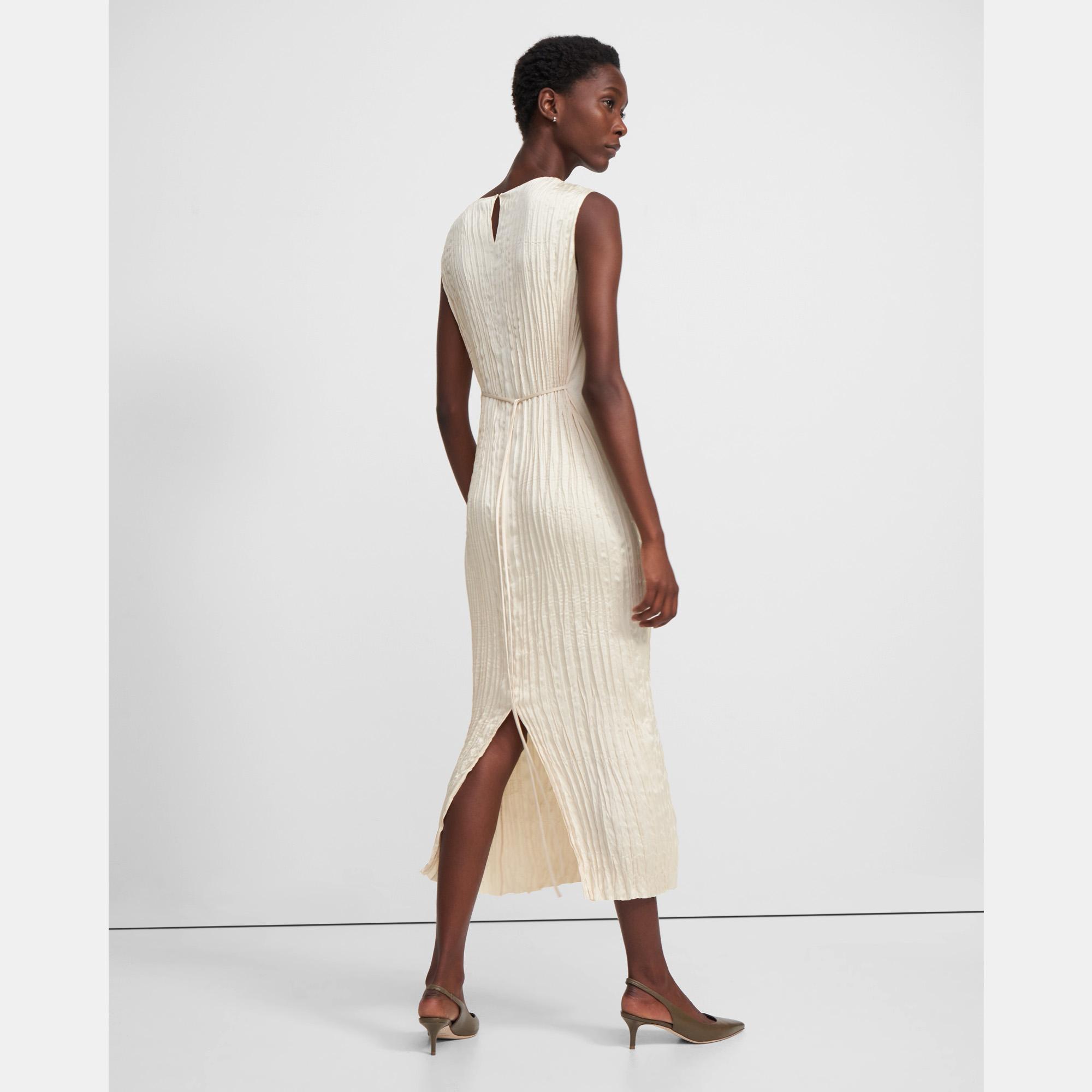 Crinkle Dress in Satin