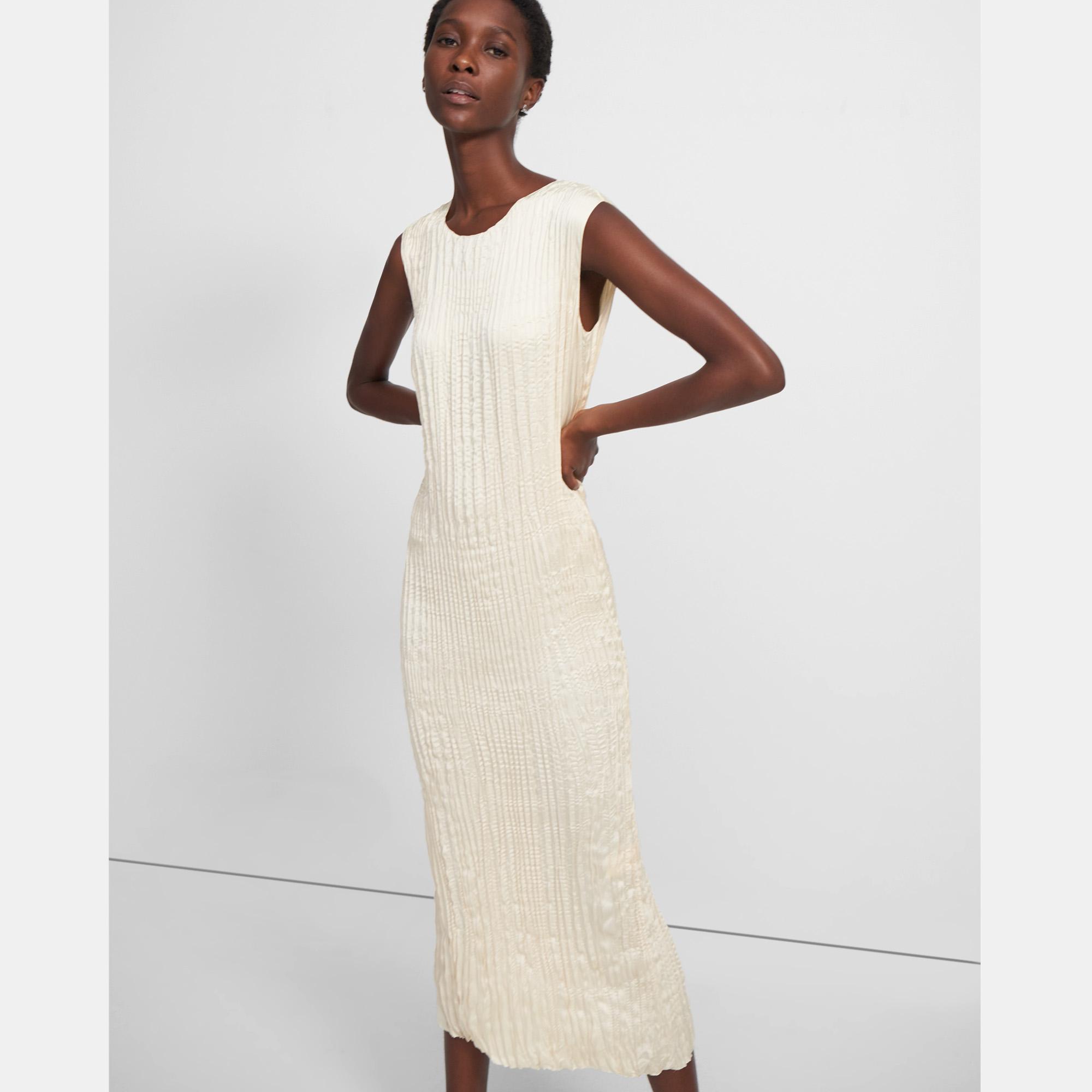 Crinkle Dress in Satin