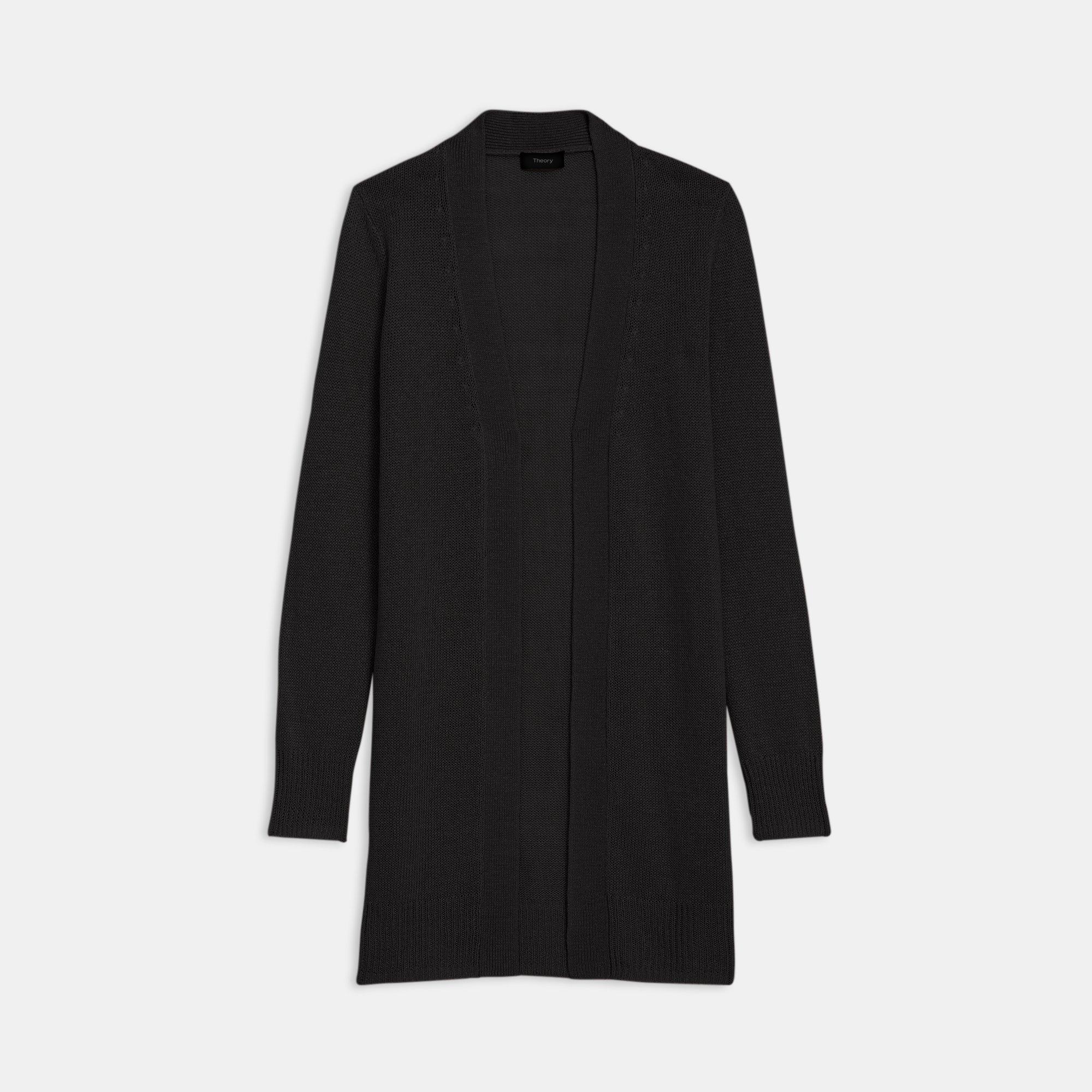 Open Front Cardigan in Linen-Viscose
