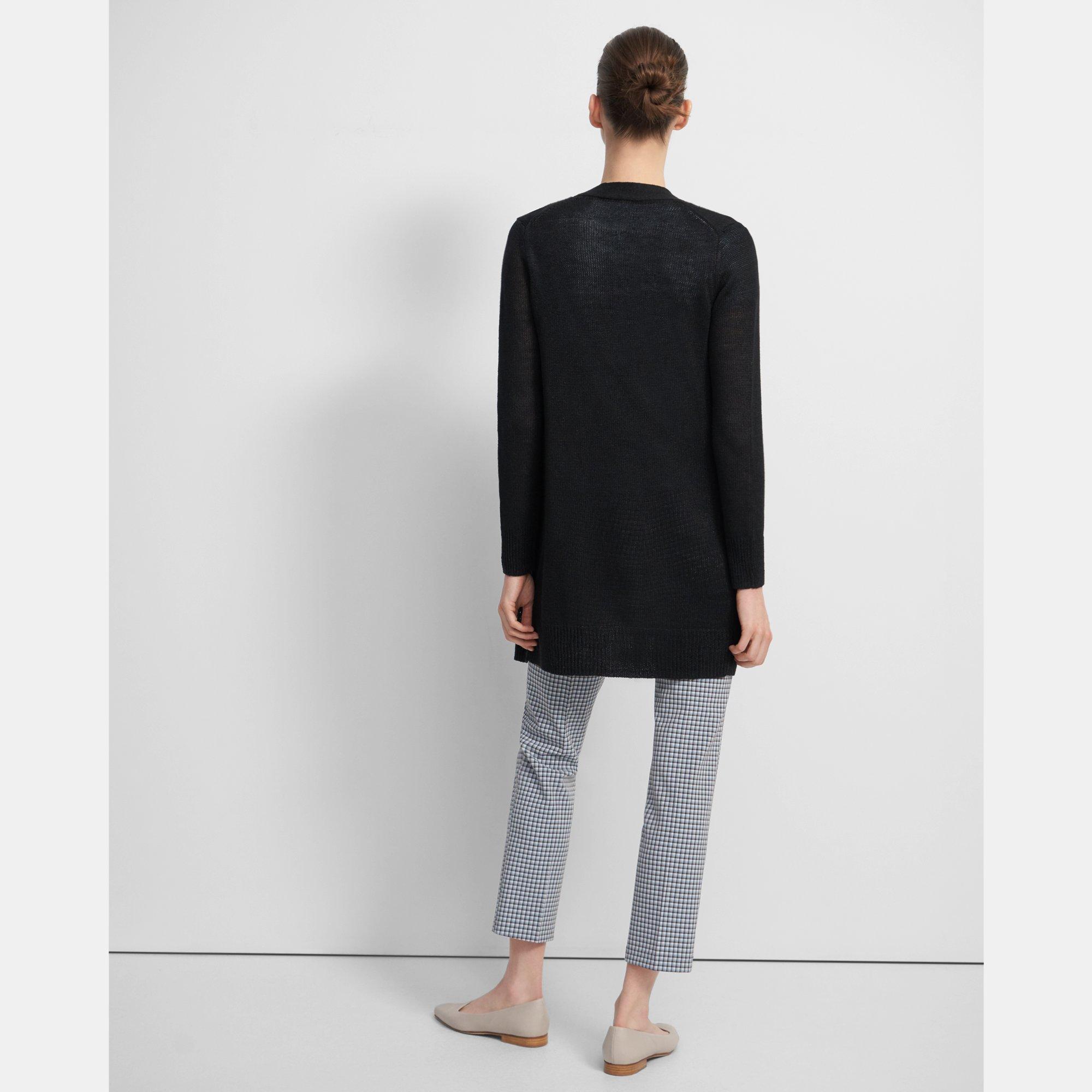 Open Front Cardigan in Linen-Viscose