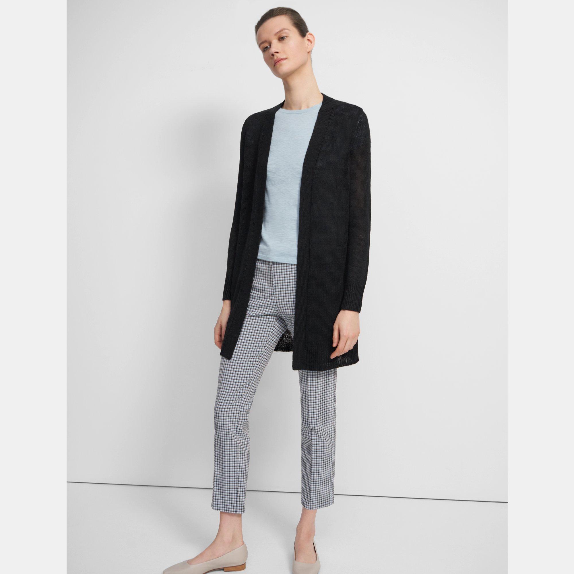 Open Front Cardigan in Linen-Viscose