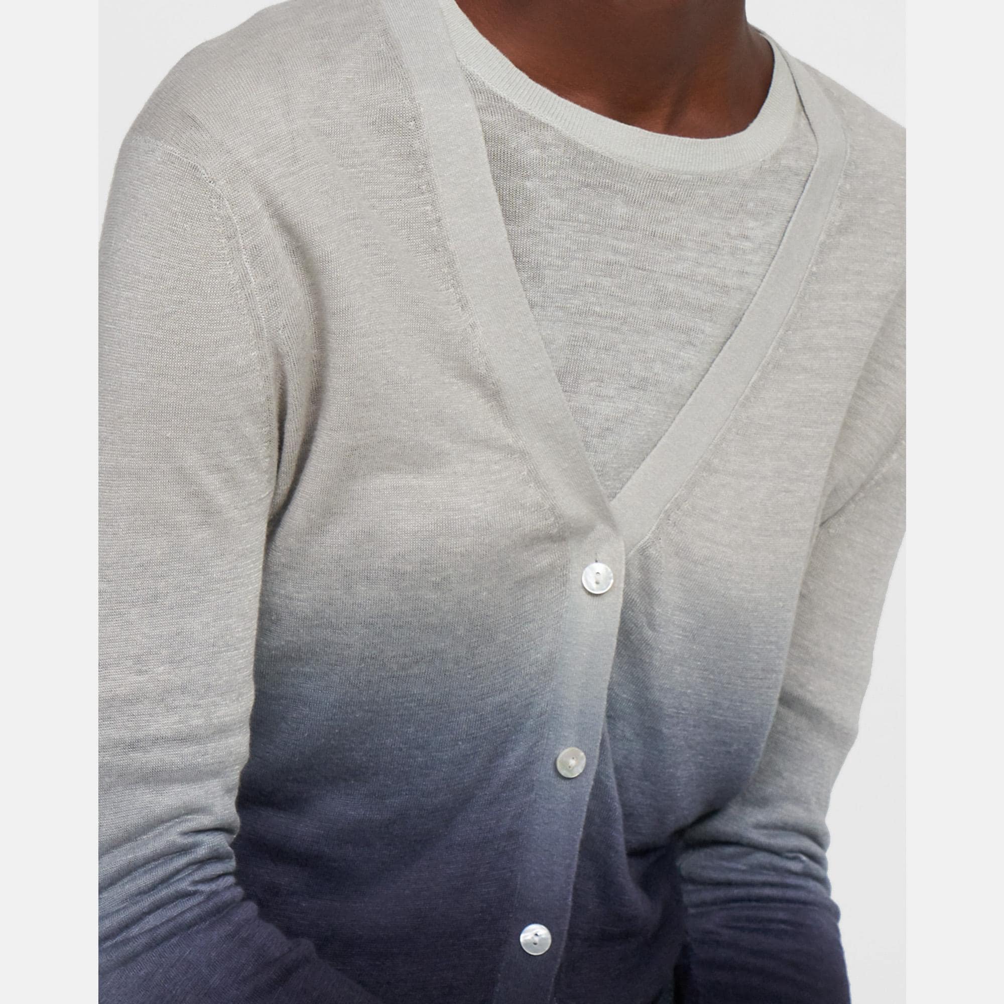 Ombré Cardigan in Linen-Viscose
