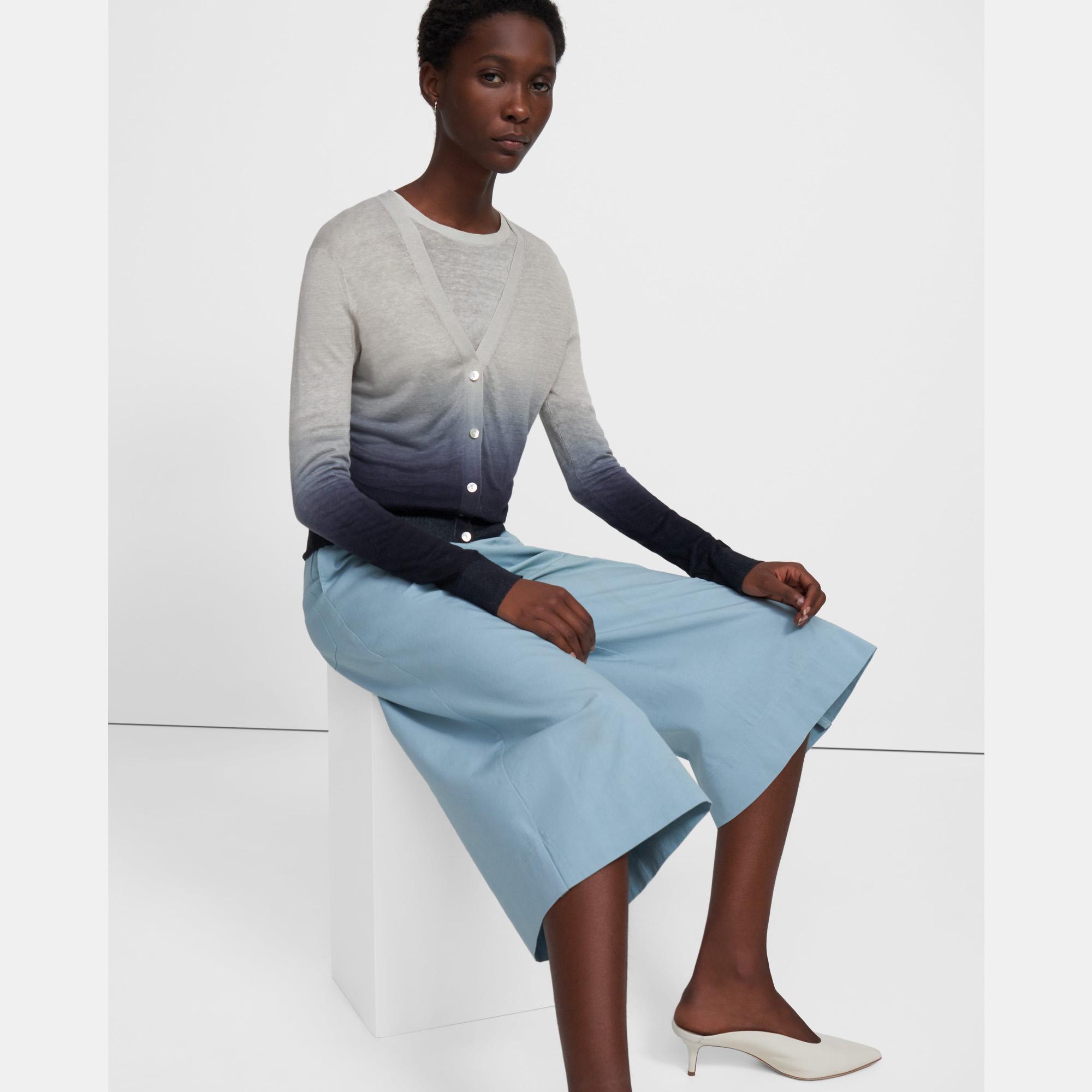 Ombré Cardigan in Linen-Viscose