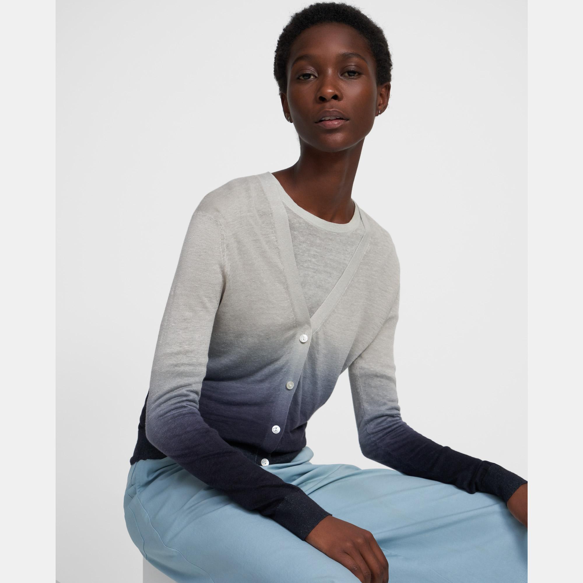 Ombré Cardigan in Linen-Viscose