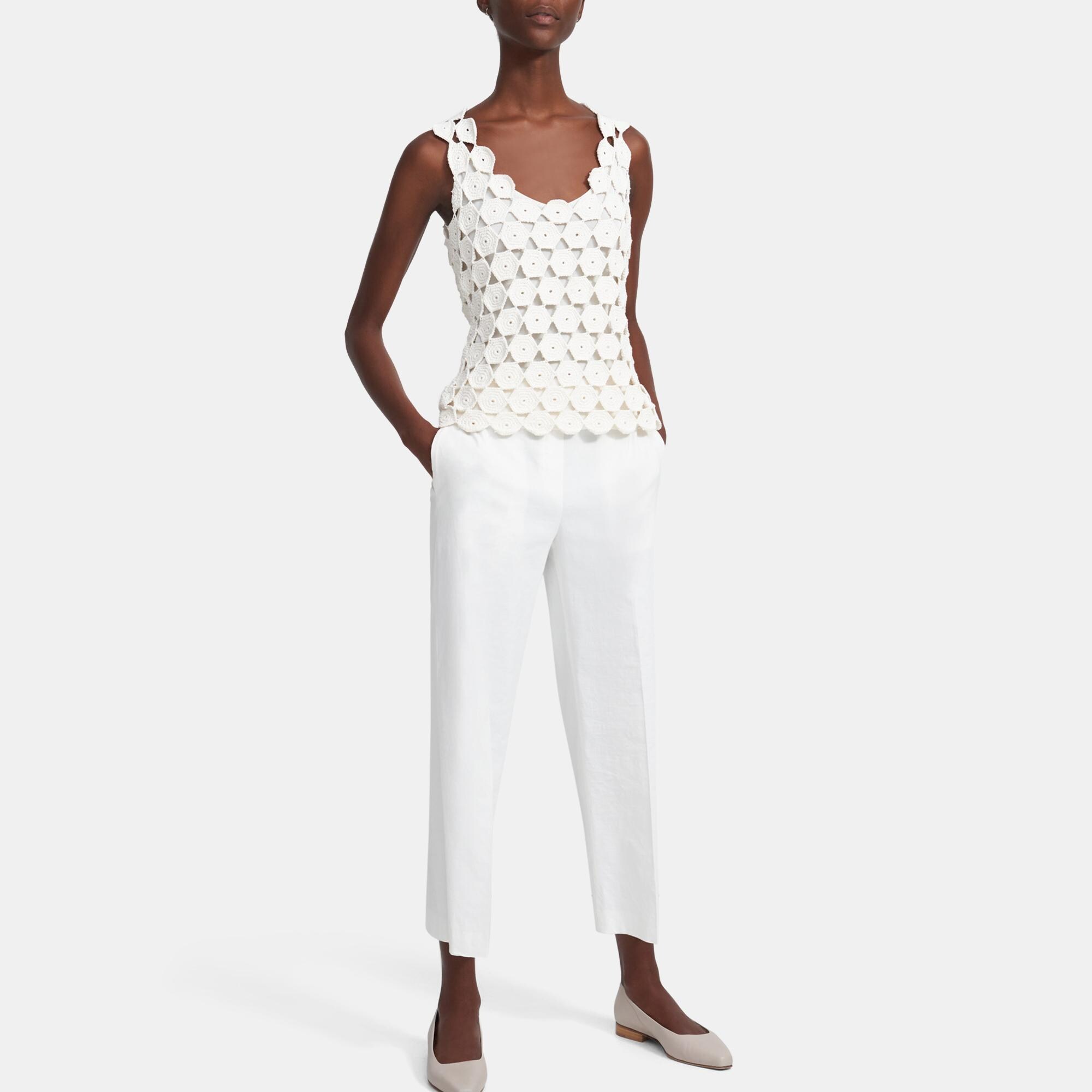 Crochet Tank in Cotton Blend