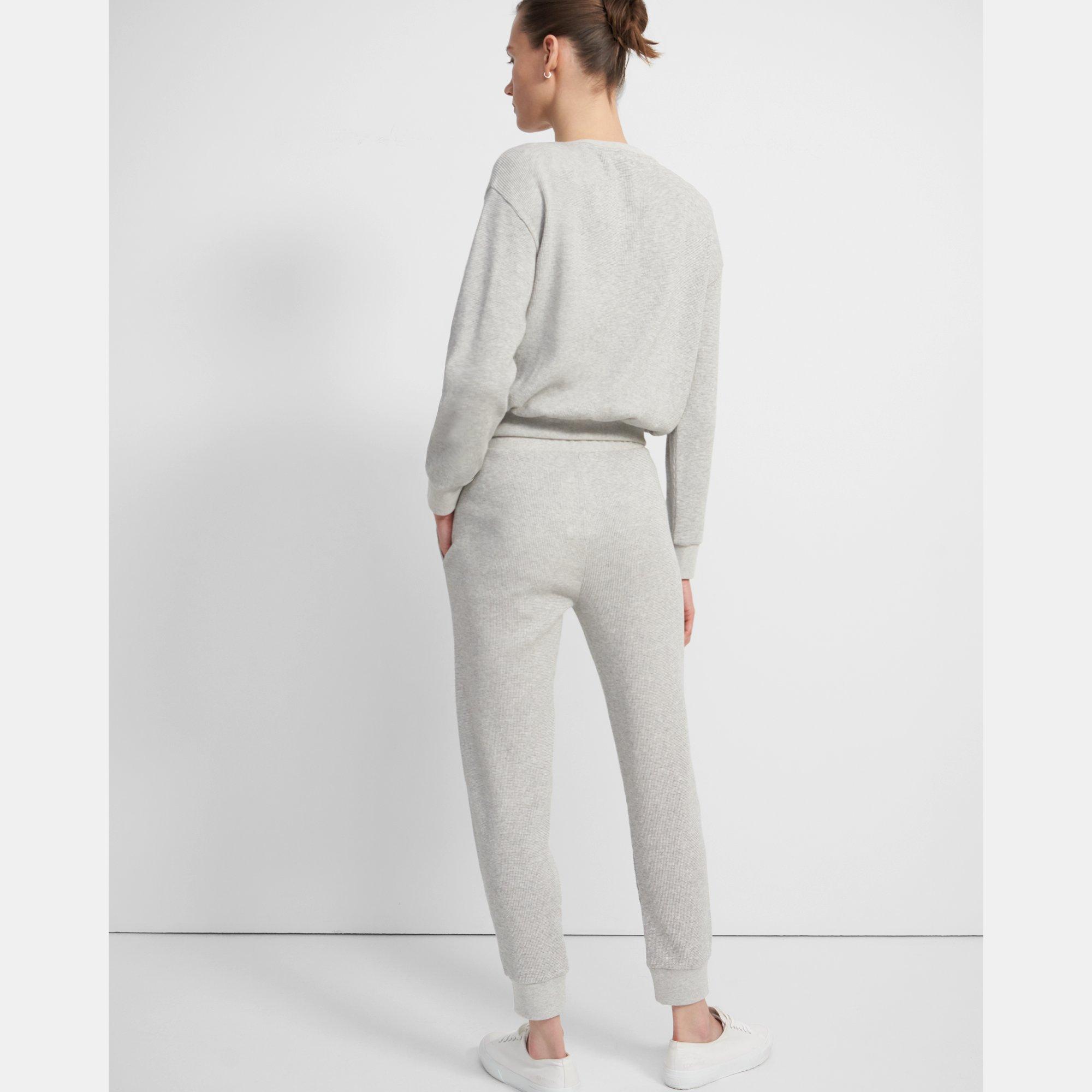 As Is Denim & Co. Comfort Zone Brushed Waffle Knit Petite Joggers 