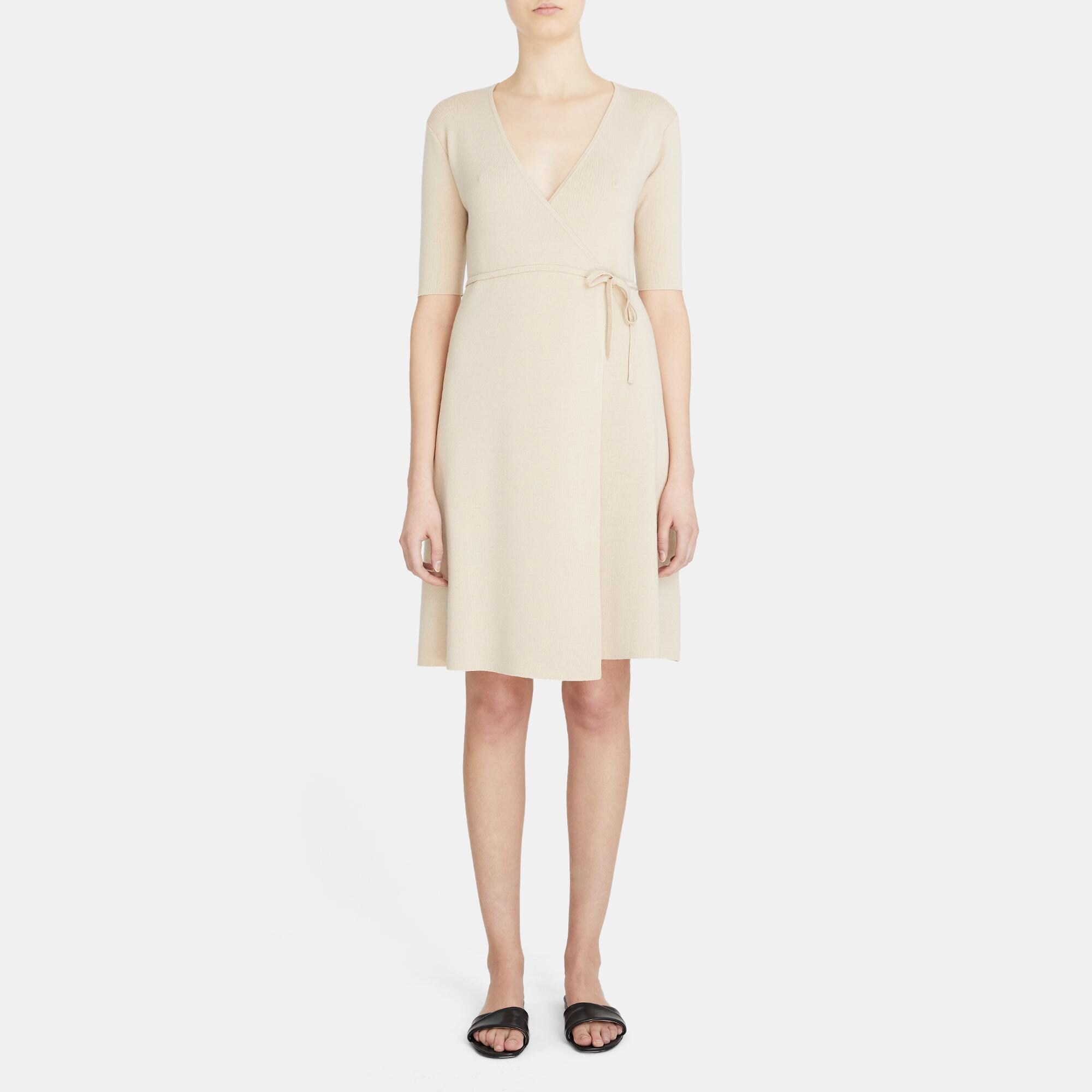 Sweater Wrap Dress in Stretch Knit