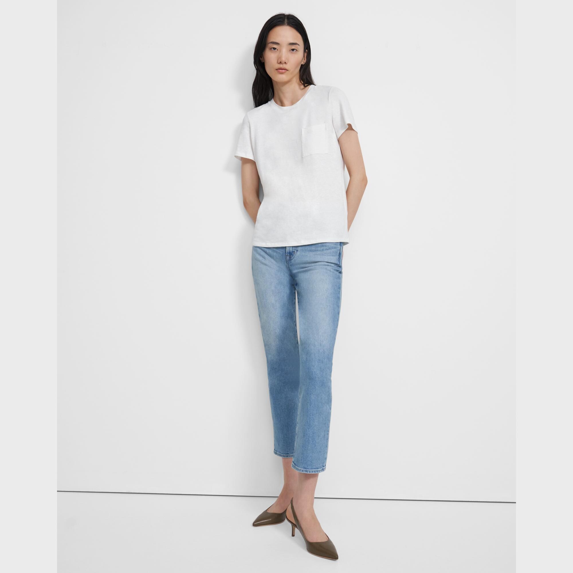 Easy Pocket Tee in Flex Linen