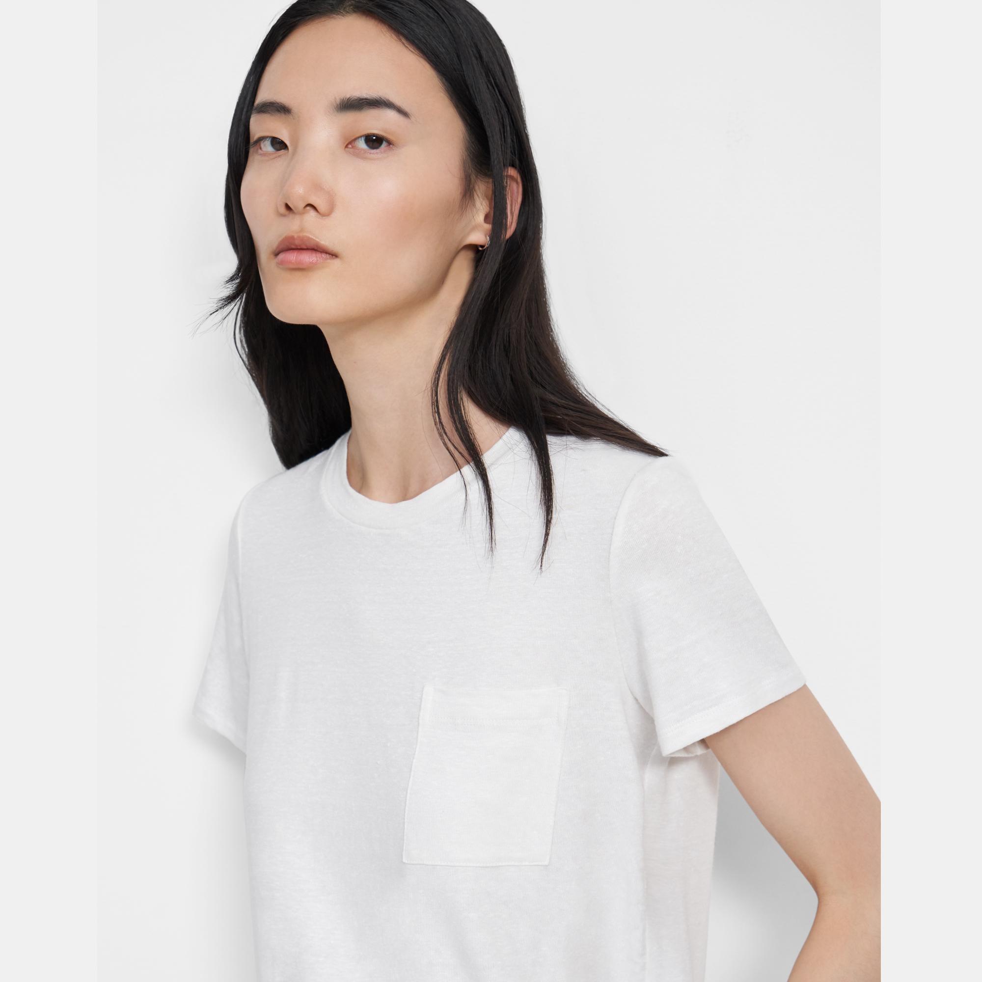 Easy Pocket Tee in Flex Linen