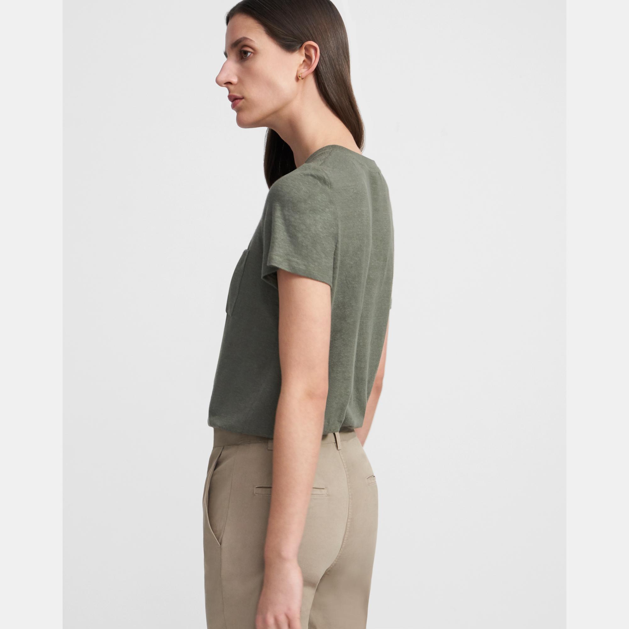 Easy Pocket Tee in Flex Linen