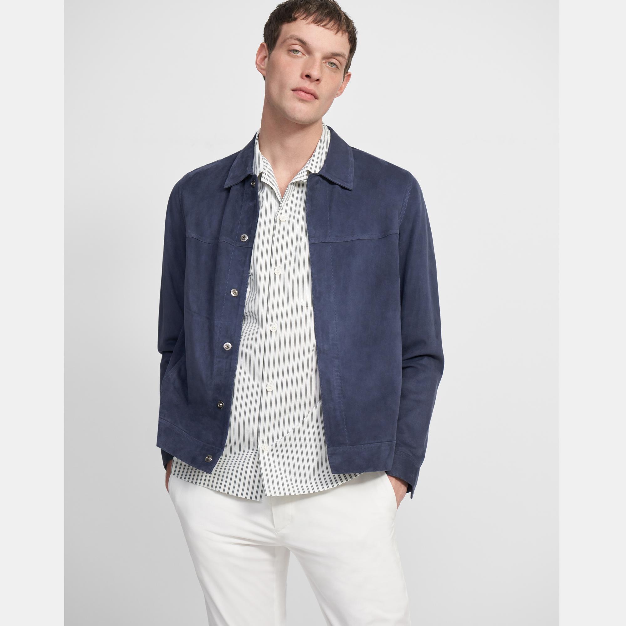 Snap Front Jacket in Suede