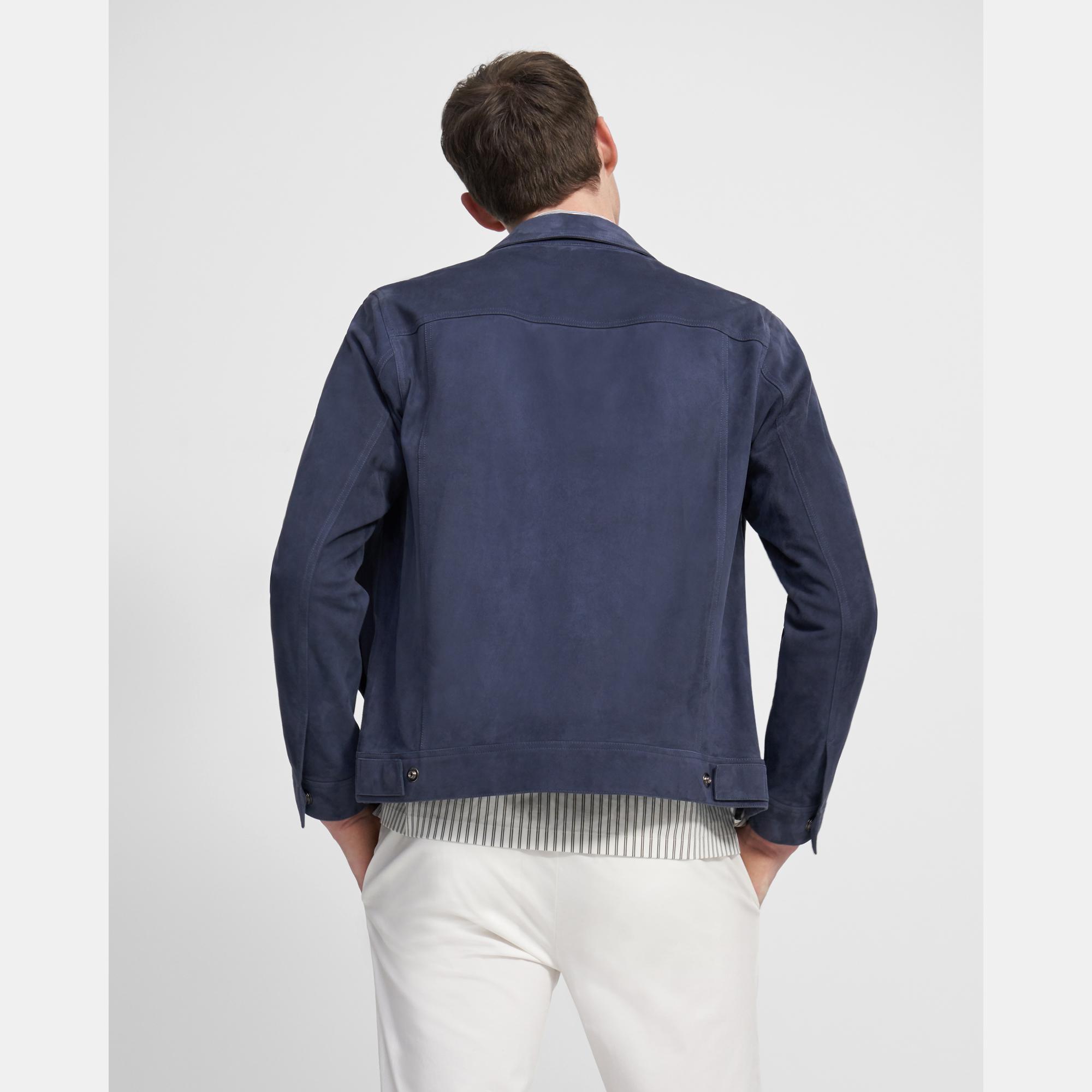 Snap Front Jacket in Suede