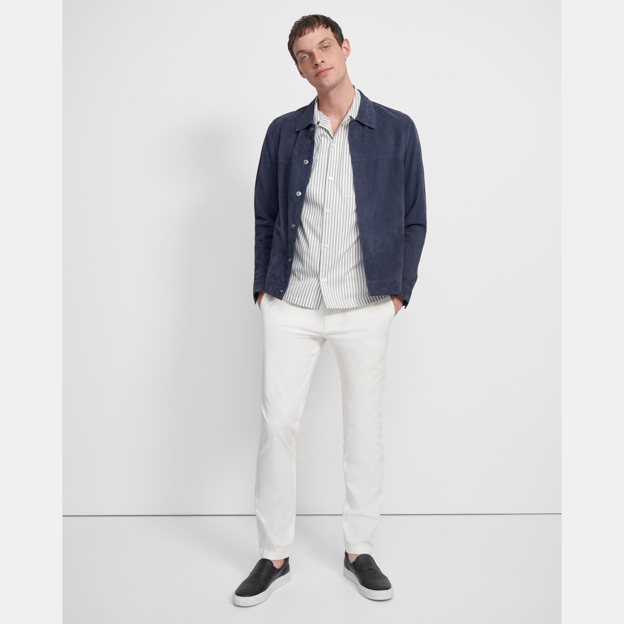 Snap Front Jacket in Suede