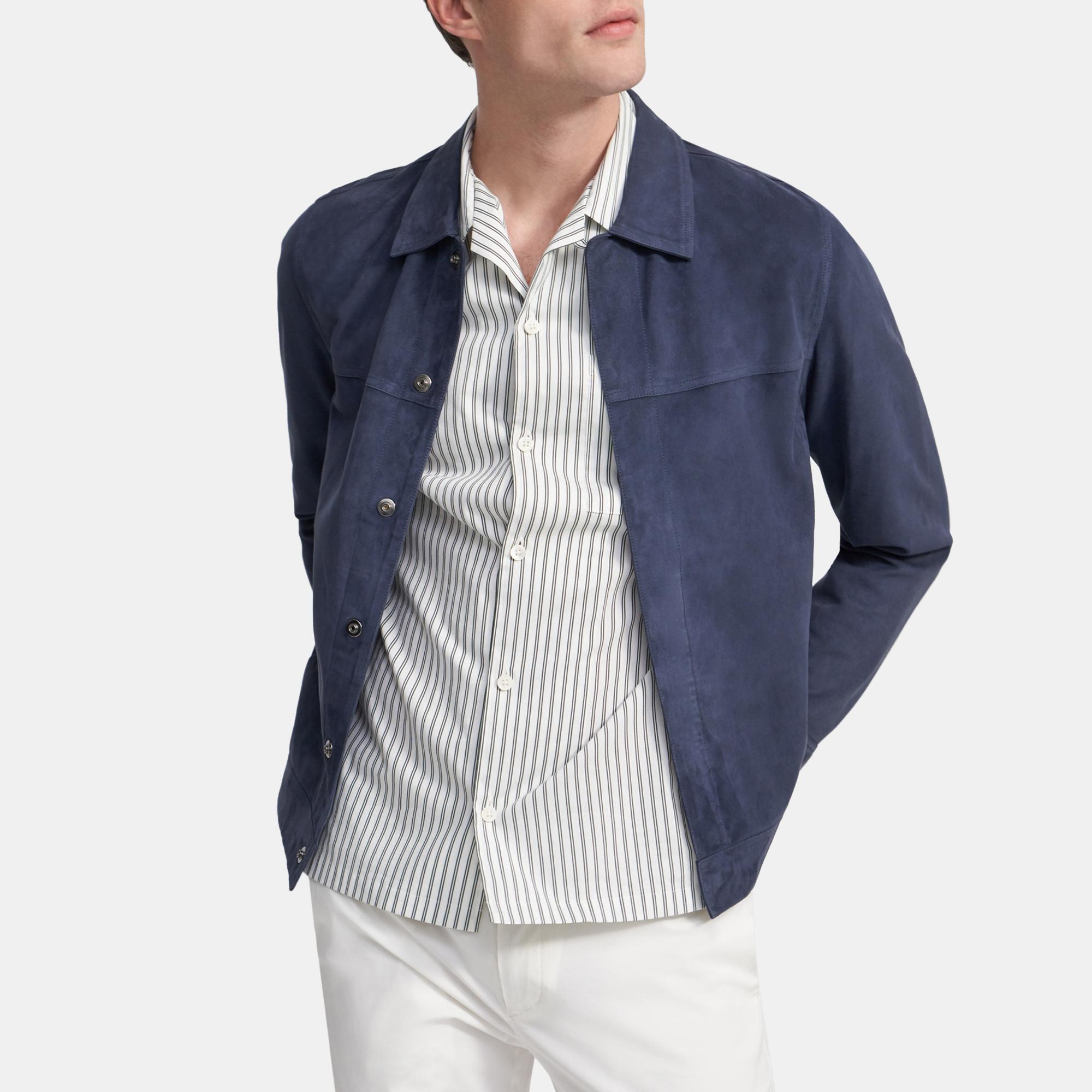 Snap Front Jacket in Suede