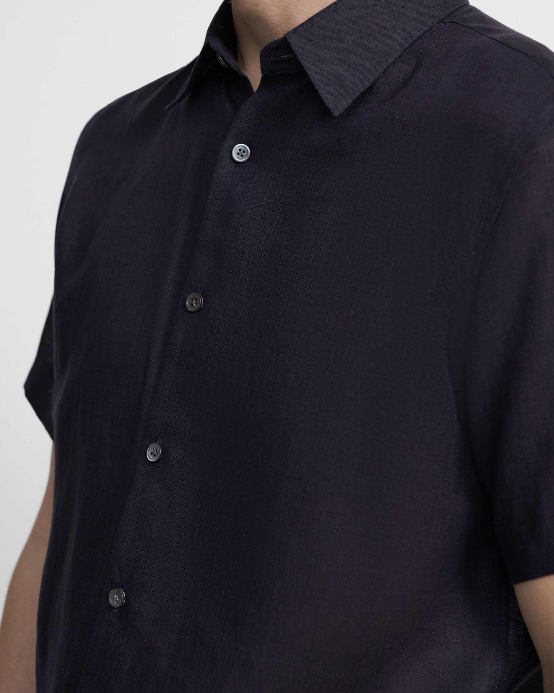 Summer Linen Irving Short-Sleeve Shirt | Theory