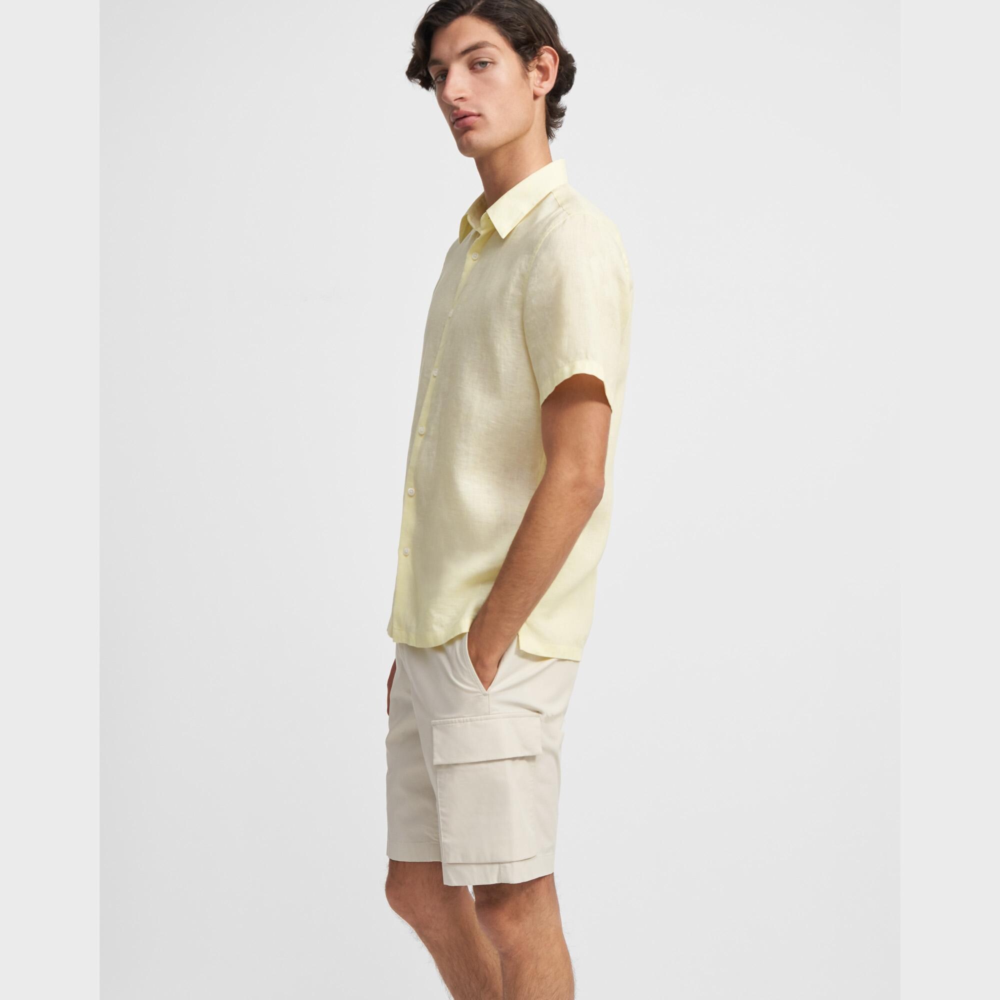 Drawstring Cargo Short in Slub Poplin