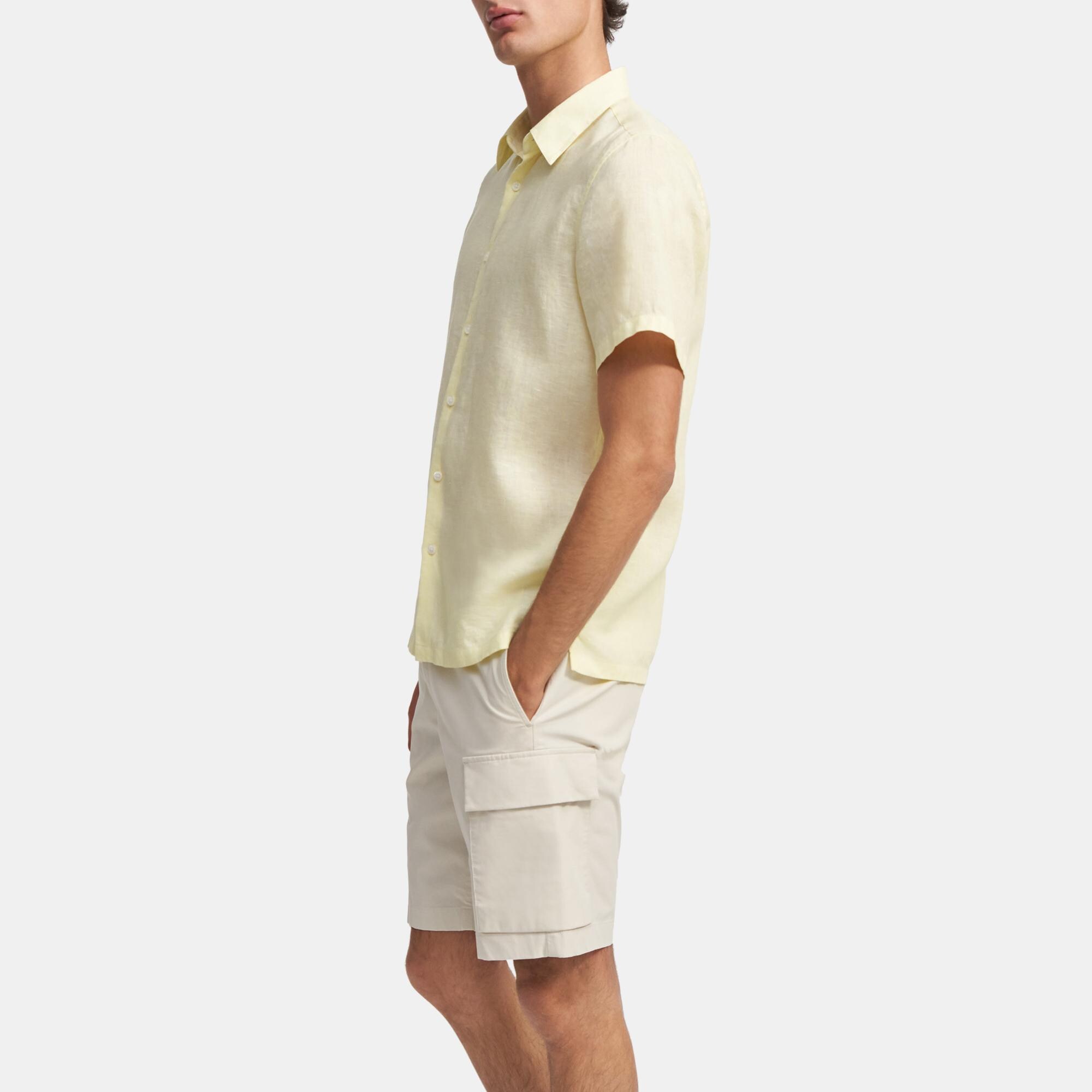 Drawstring Cargo Short in Slub Poplin