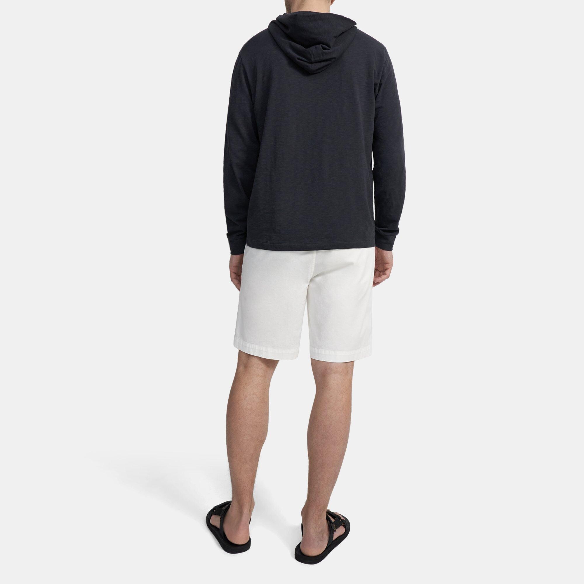 Long-Sleeve Hoodie in Slub Cotton