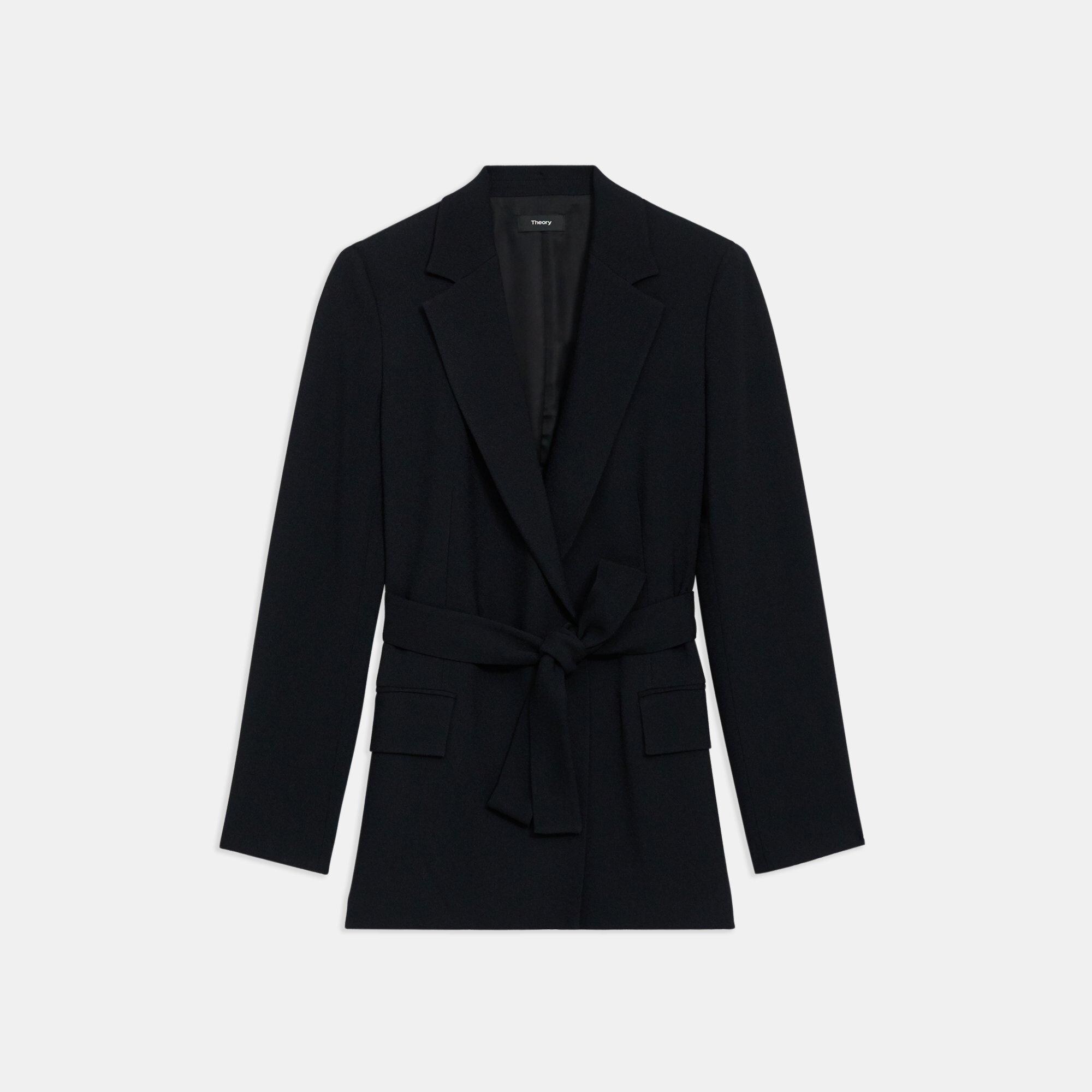 Belted Blazer in Eco Rosina Crepe