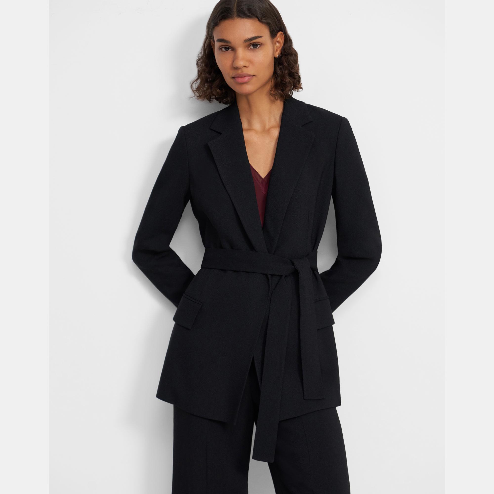 Belted Blazer in Eco Rosina Crepe