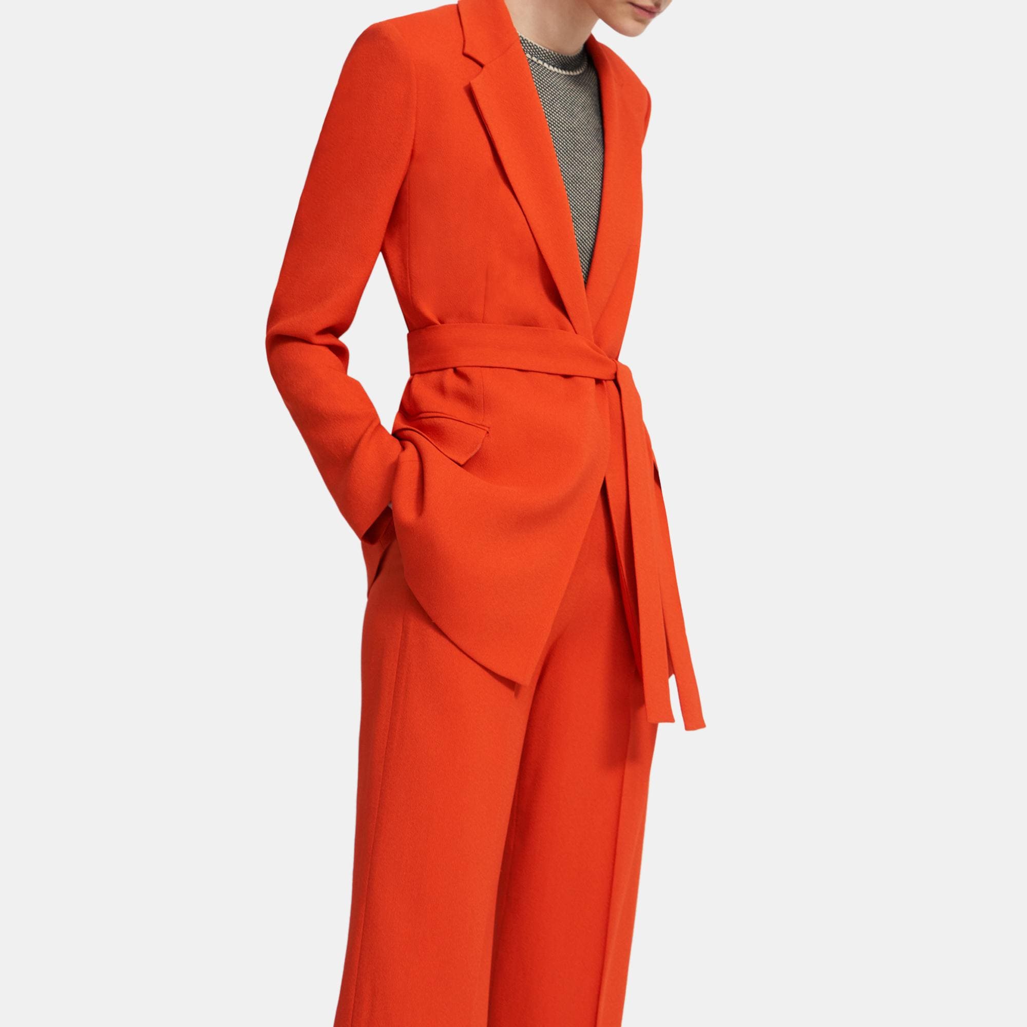 Belted Blazer in Eco Rosina Crepe