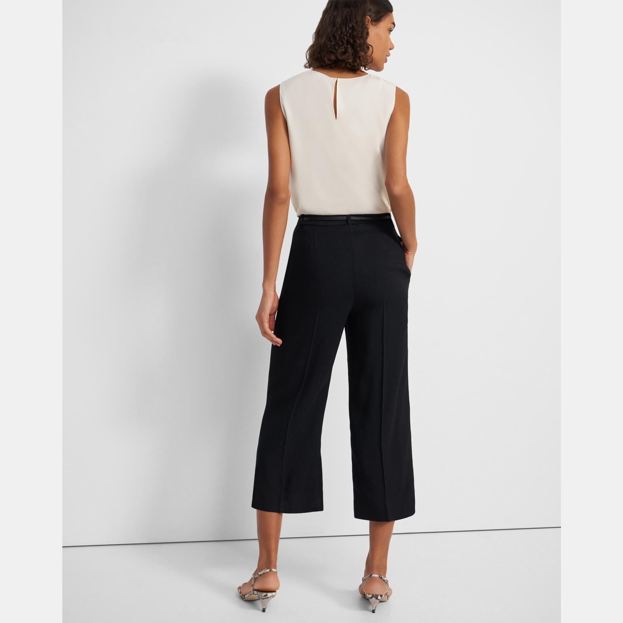 Wide Cropped Pant in Eco Rosina Crepe