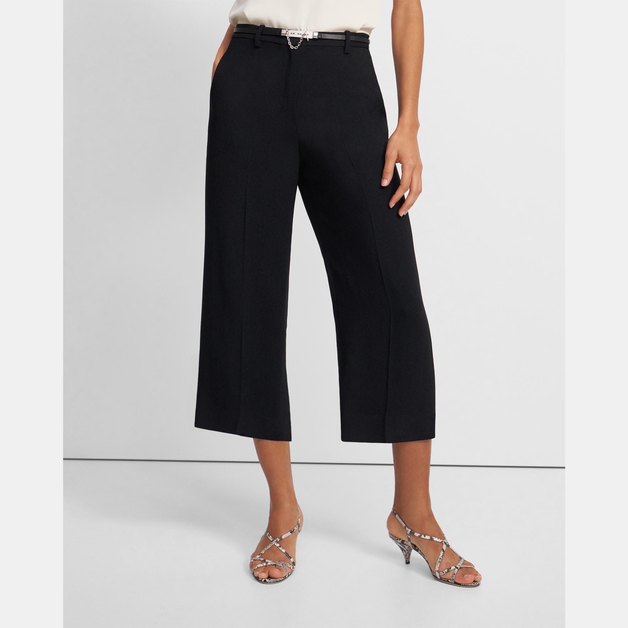 Wide Cropped Pant in Eco Rosina Crepe