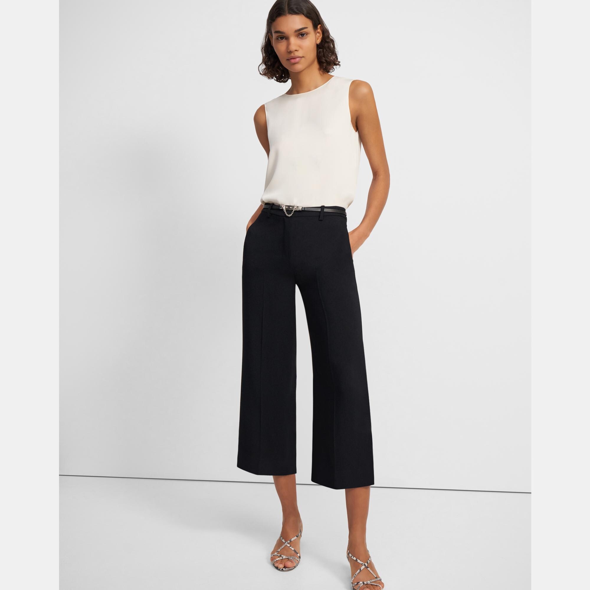 Wide Cropped Pant in Eco Rosina Crepe