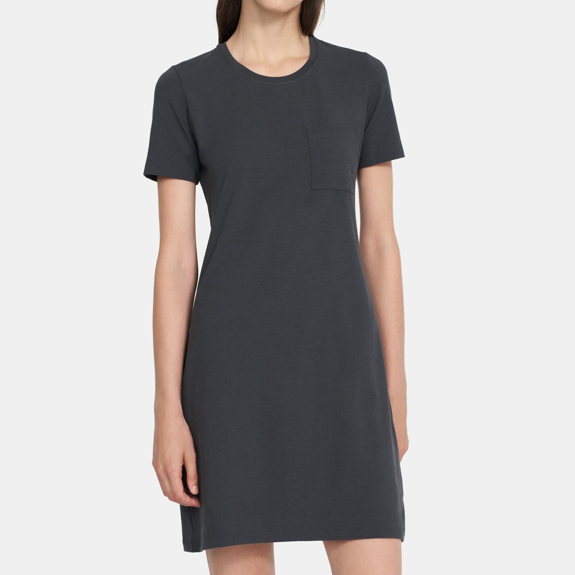 T-Shirt Dress in Stretch Cotton Knit