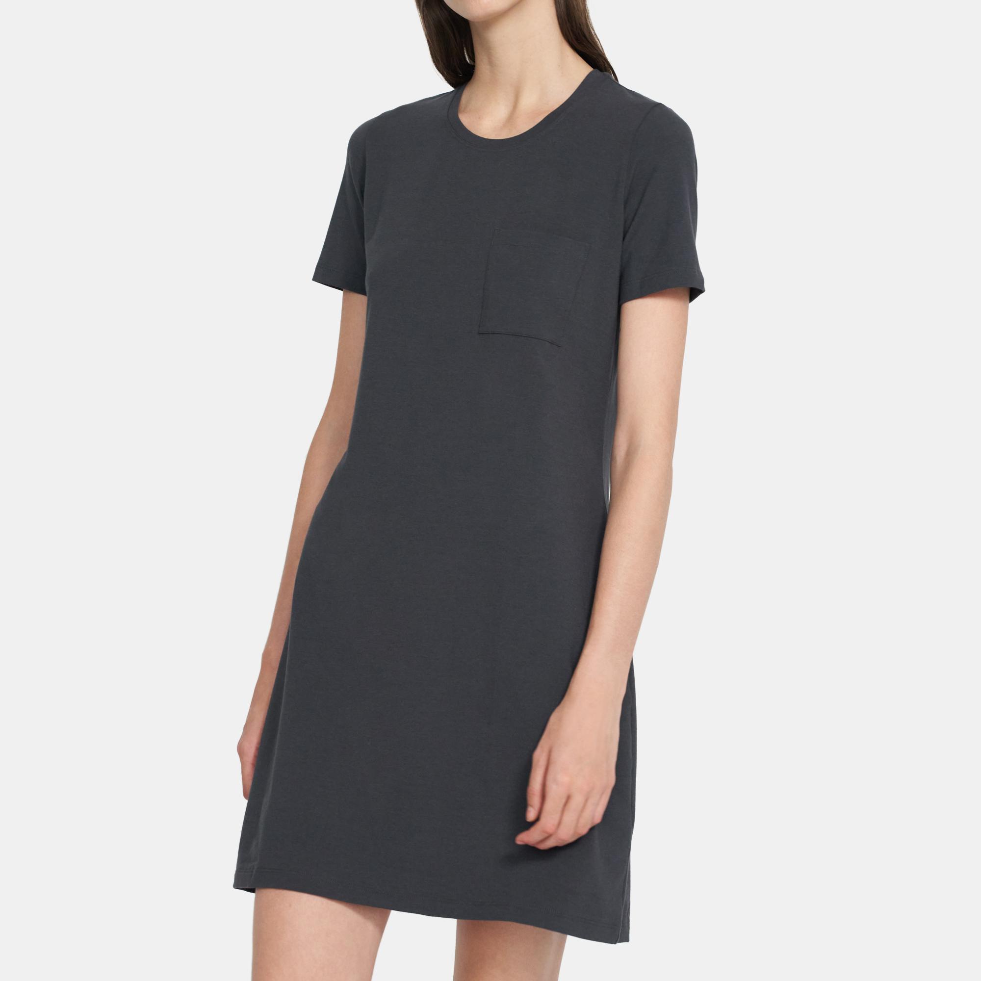 T-Shirt Dress in Stretch Cotton Knit