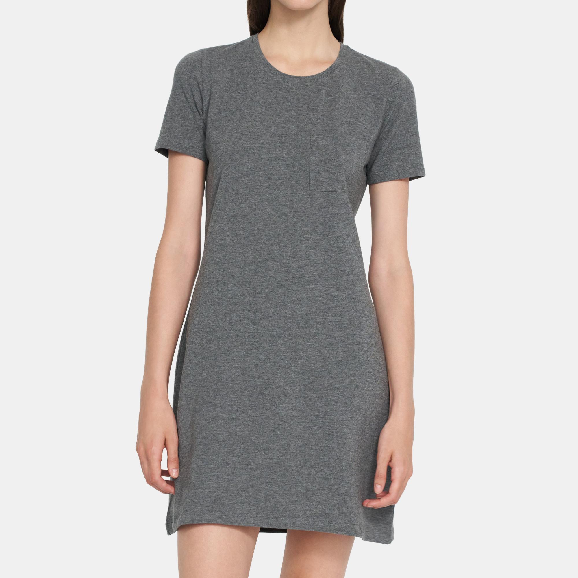 T-Shirt Dress in Stretch Cotton Knit
