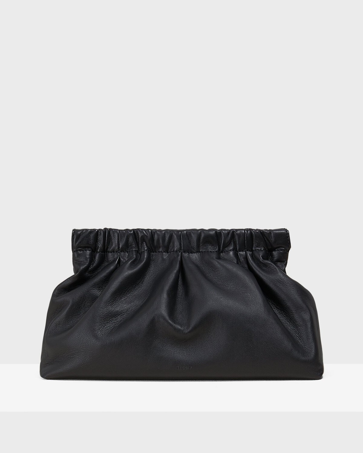 Pleated Clutch in Leather