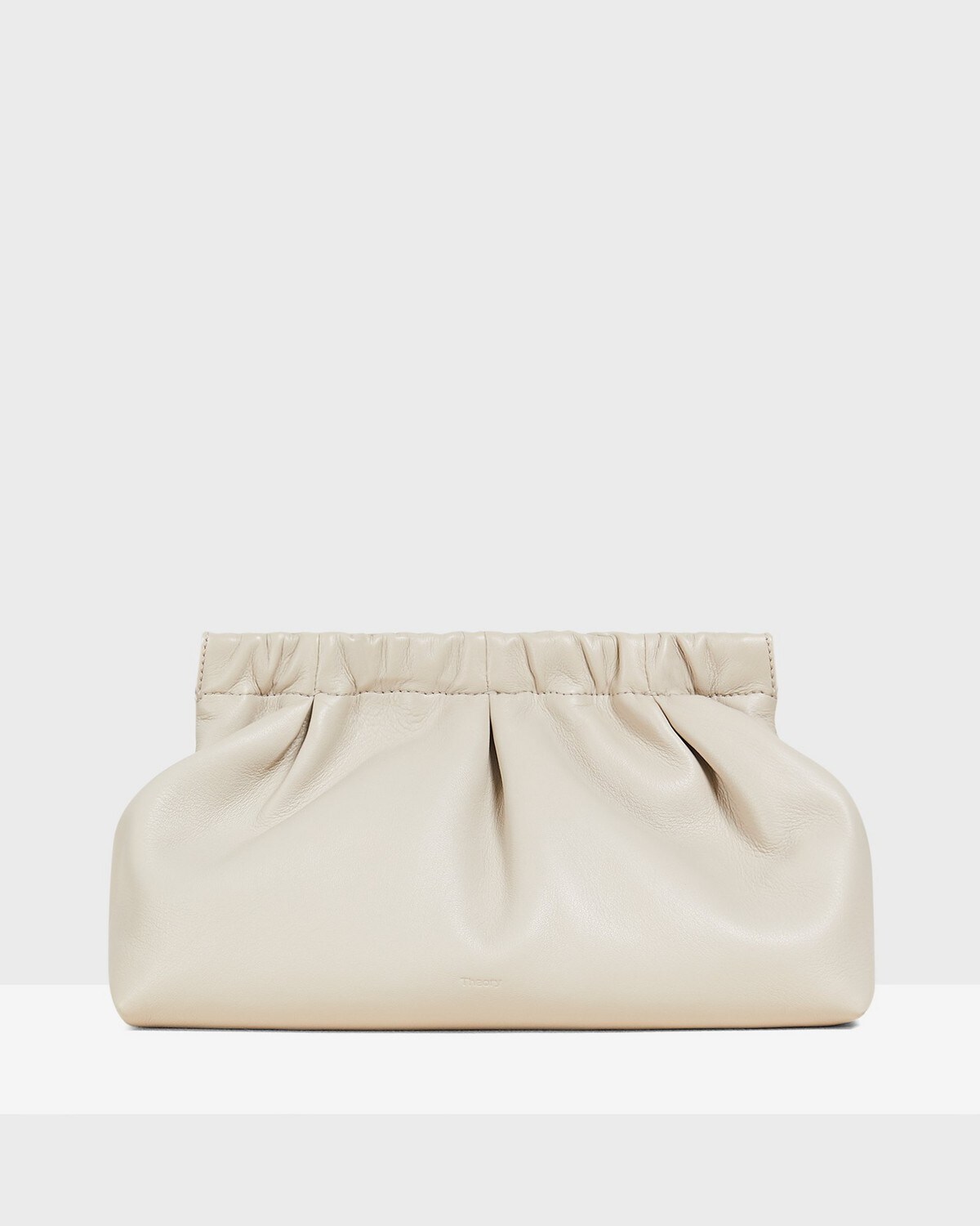 Pleated Clutch in Leather