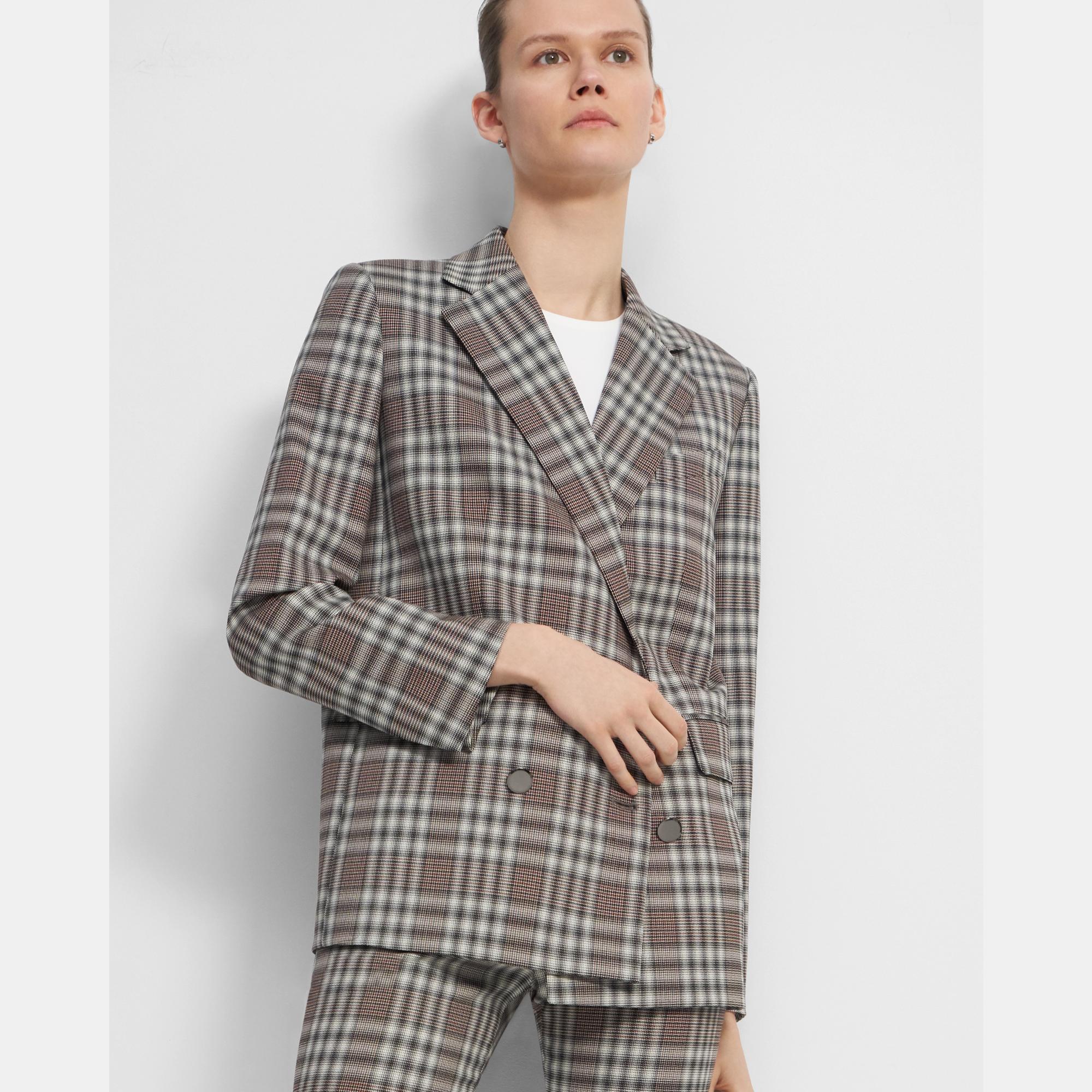 Plaid Wool Piazza Jacket | Theory