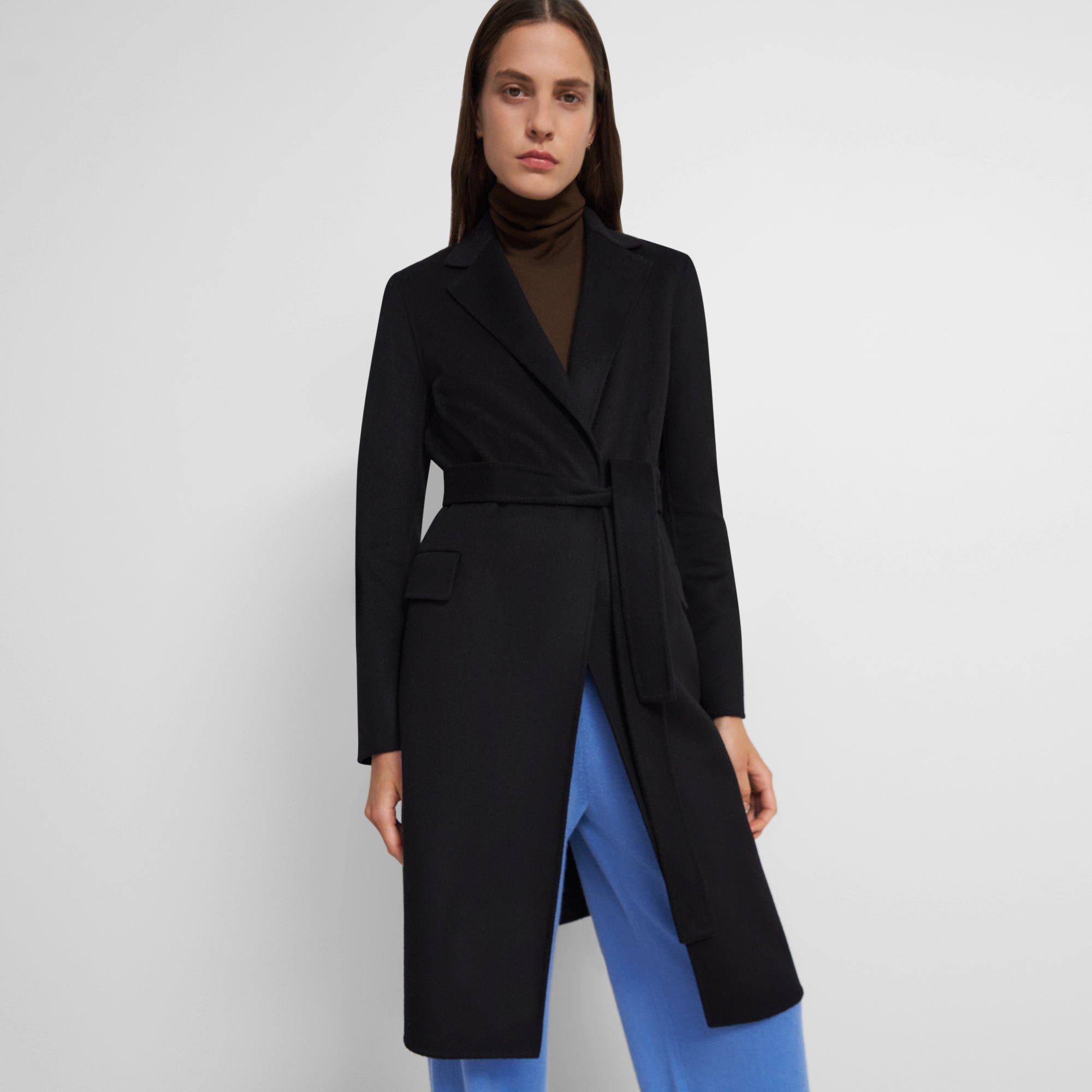 Double-Face Wool-Cashmere Belted Coat | Theory Outlet