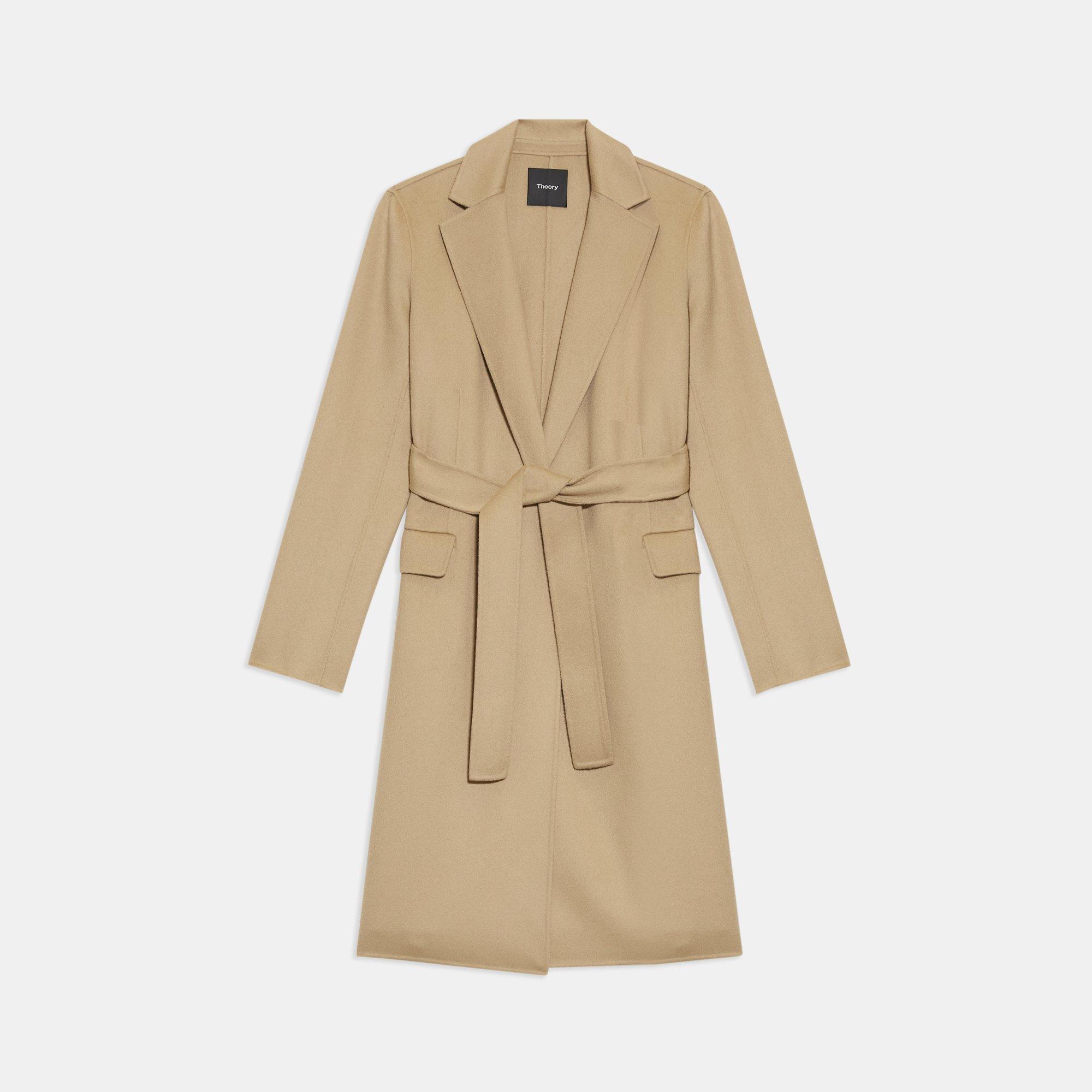 Theory belted hot sale wool coat